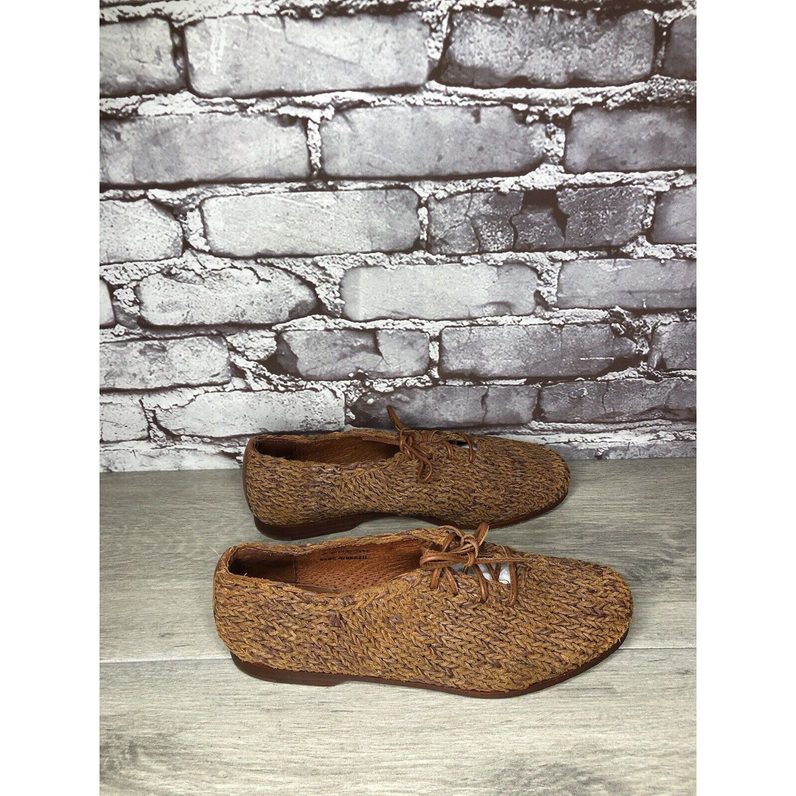 Cole Haan Cole Haan Resort Brown Leather Woven Basket Weave Woven Lace Size US 7.5 / IT 37.5 - 19 Thumbnail