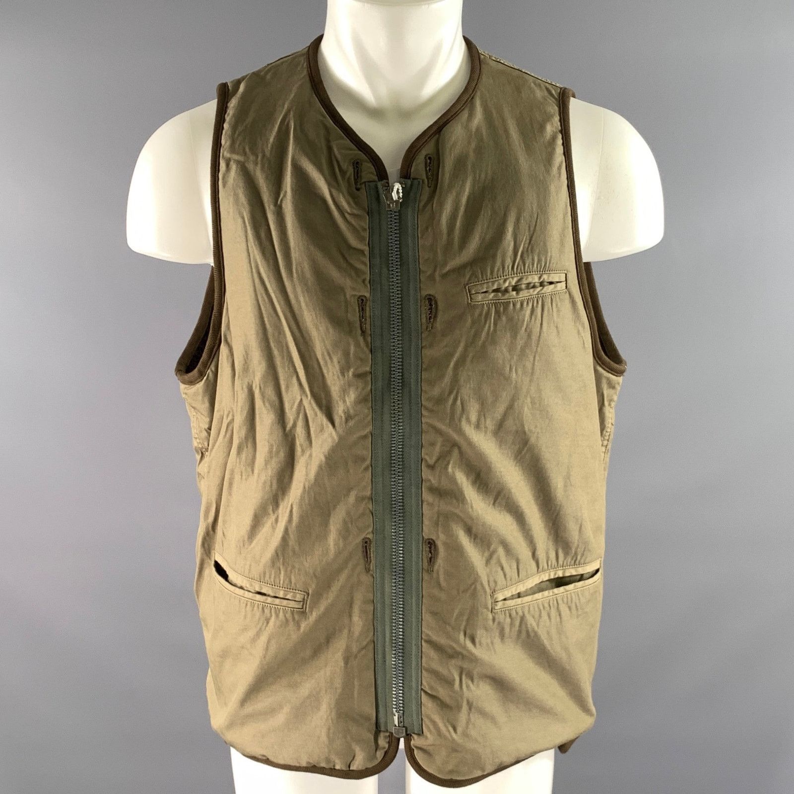 Visvim VISVIM Size M Olive Nylon Cotton Blend Reversible Vest Size US L / EU 52-54 / 3 - 1 Thumbnail