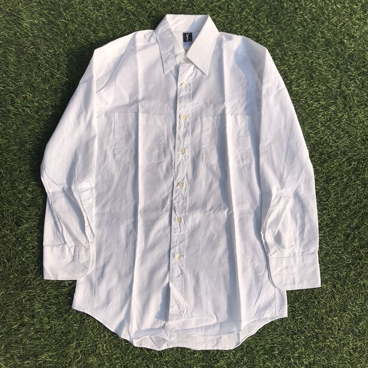 Designer × Saint Laurent Paris × Yves Saint Laurent Vintage YSL yves Saint Laurent White Long sleeves shirt pock Size US M / EU 48-50 / 2 - 3 Thumbnail