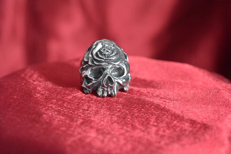 Jewelry Skull Dark Jewelry Rings Open Size Chrome Ring (Size 7-13) Size ONE SIZE - 2 Thumbnail