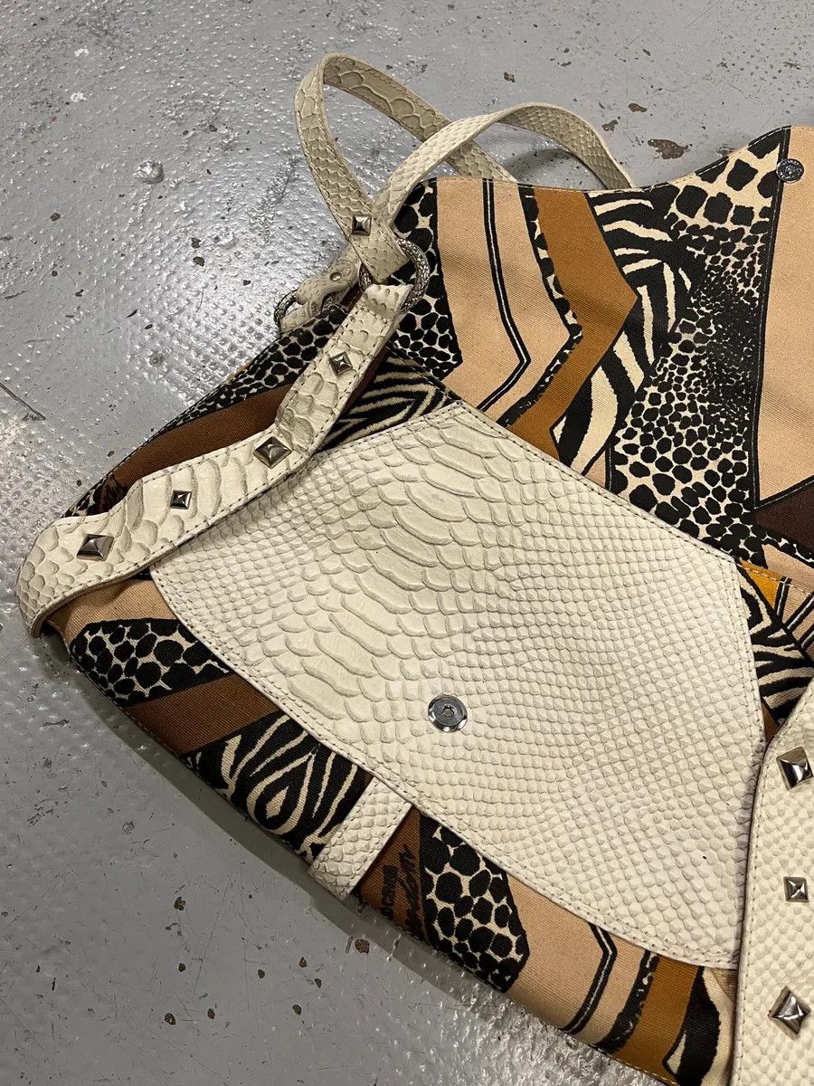 Roberto Cavalli 2000s Cavalli White Python Snakeskin Leather Effect Handle Bag Size ONE SIZE - 5 Thumbnail