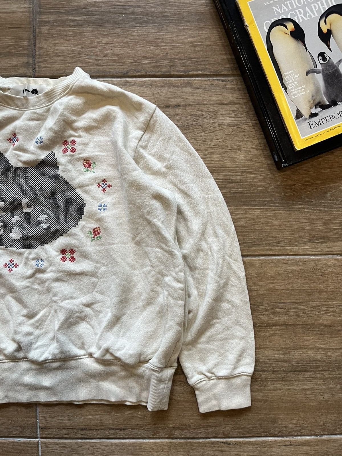 Issey Miyake × Japanese Brand × Ne-Net Ne-Net Cat Stitch Sweatshirt Size US S / EU 44-46 / 1 - 3 Thumbnail