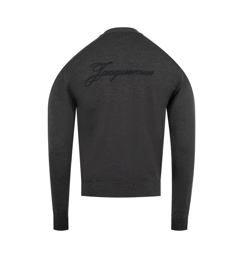 Jacquemus o1h1sh11225 Le Cardigan Brode Cardigan in Dark Grey Size US M / EU 48-50 / 2 - 2 Thumbnail