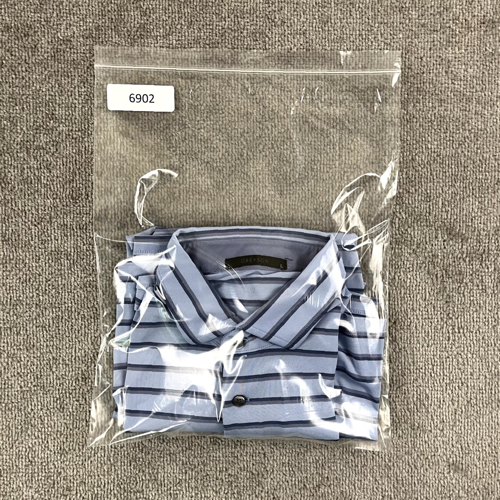 Vintage GREYSON Polo Shirt Mens L Blue Striped Golf Performance Stretch Sport Casual Shirt Size US L / EU 52-54 / 3 - 8 Thumbnail