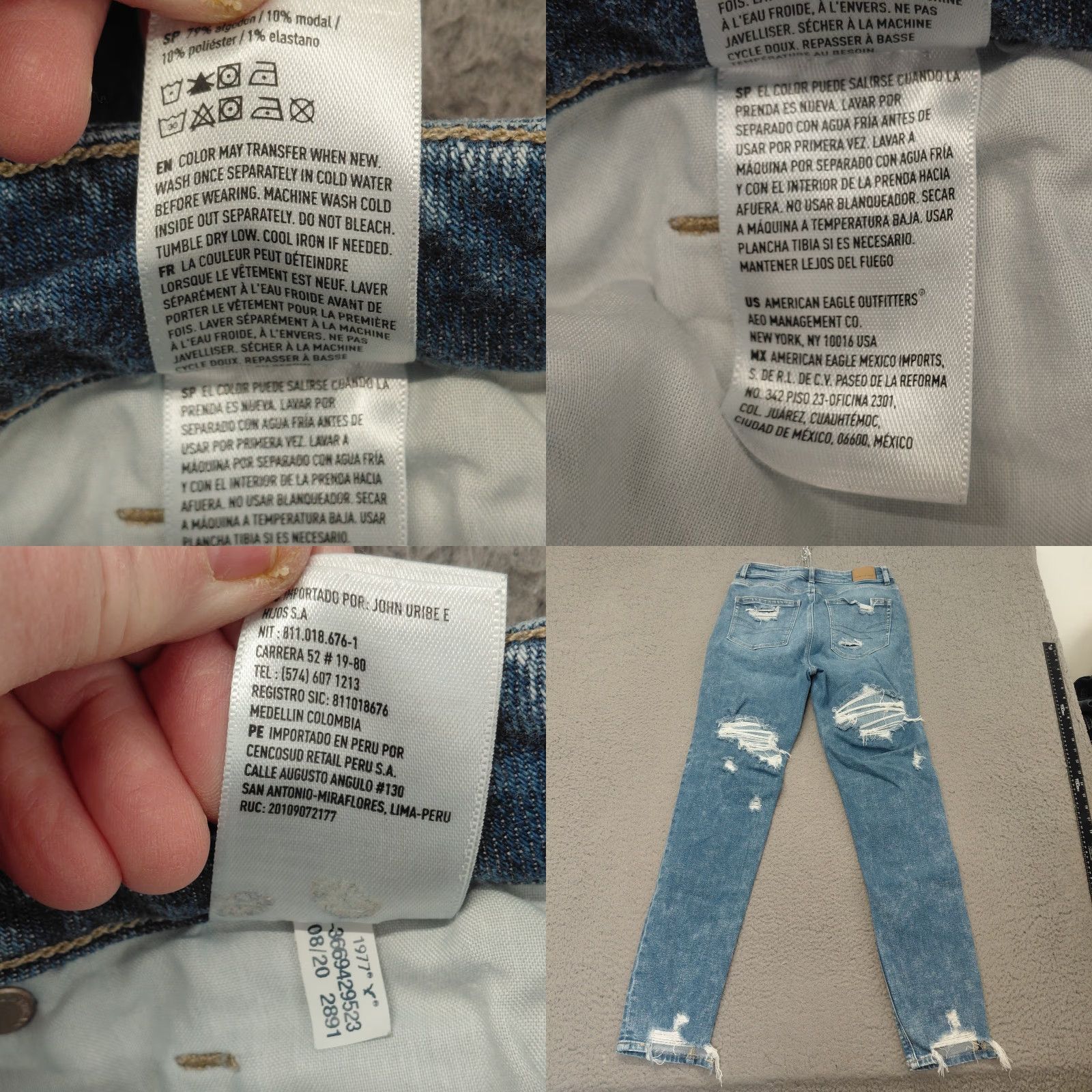 American Eagle Outfitters American Eagle Jeans Women’s Size 4 XLong Blue Distressed Denim Stretch Nice Size 27" / US 4 / IT 40 - 9 Thumbnail