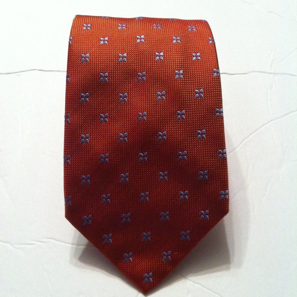 Thomas Pink THOMAS PINK MENS NEW BLOOD ORANGE SILK TIE 3 3/4" X 58 1/2" Size ONE SIZE - 2 Thumbnail