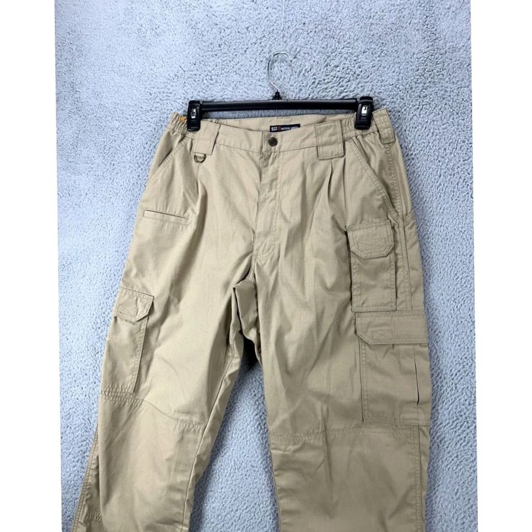 Vintage 5.11 Tactical Pants Men 34X34 Tan Ripstop Cargo Flat Front Work Pockets Beig e Casual Mens Pants Regular Inseam 34 Size US 34 / EU 50 - 4 Thumbnail