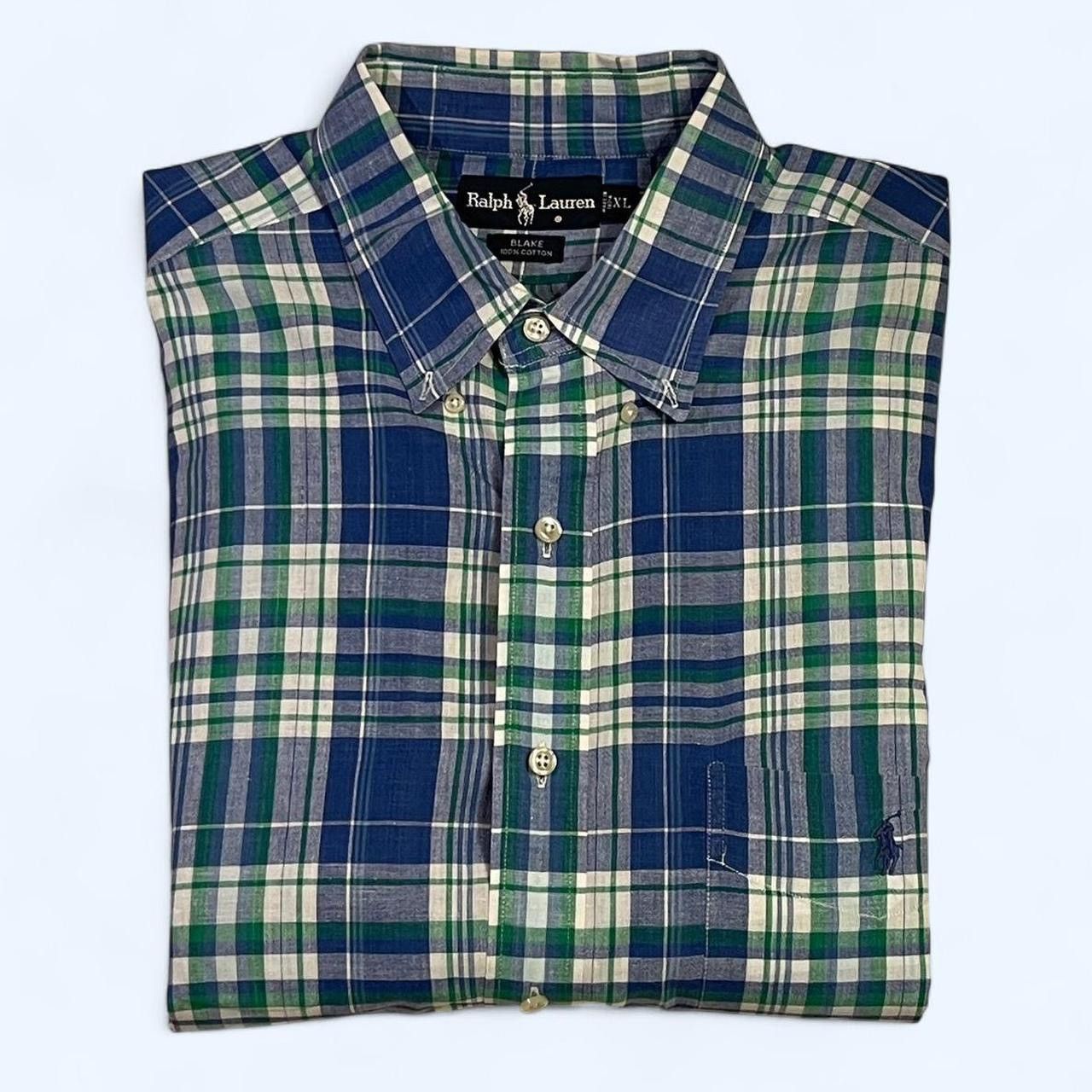 Polo Ralph Lauren VINTAGE Polo by Ralph Lauren Blake 90s Blue Plaid Shirt XL Size US XL / EU 56 / 4 - 1 Thumbnail