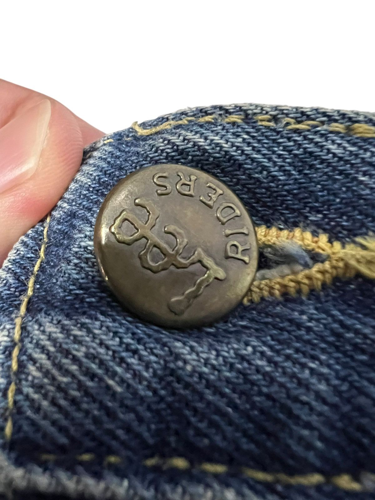 Vintage 70’s Lee Riders Button Scovill Denim Jean Size US 33 - 8 Thumbnail