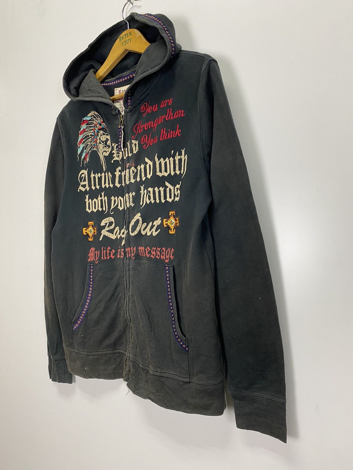Japanese Brand × Vintage Vintage Rag out hoodies Size US M / EU 48-50 / 2 - 4 Thumbnail