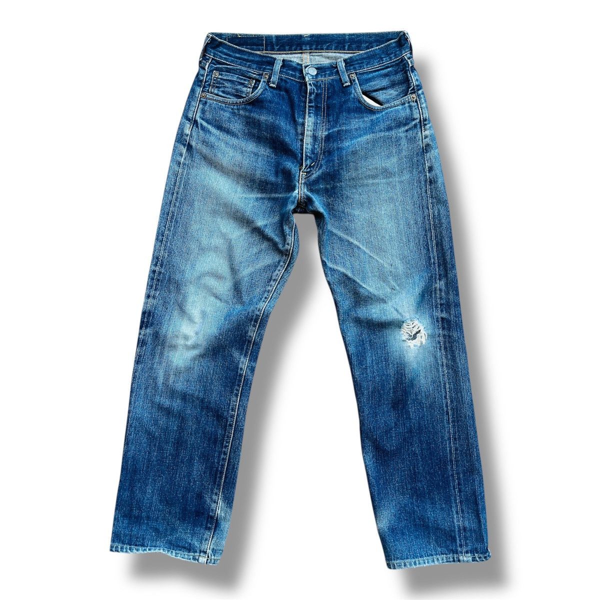 Levi's Vintage Clothing Vintage Levi's 502XX Big E Distressed Selvedge Jeans J22 Size US 31 - 3 Thumbnail