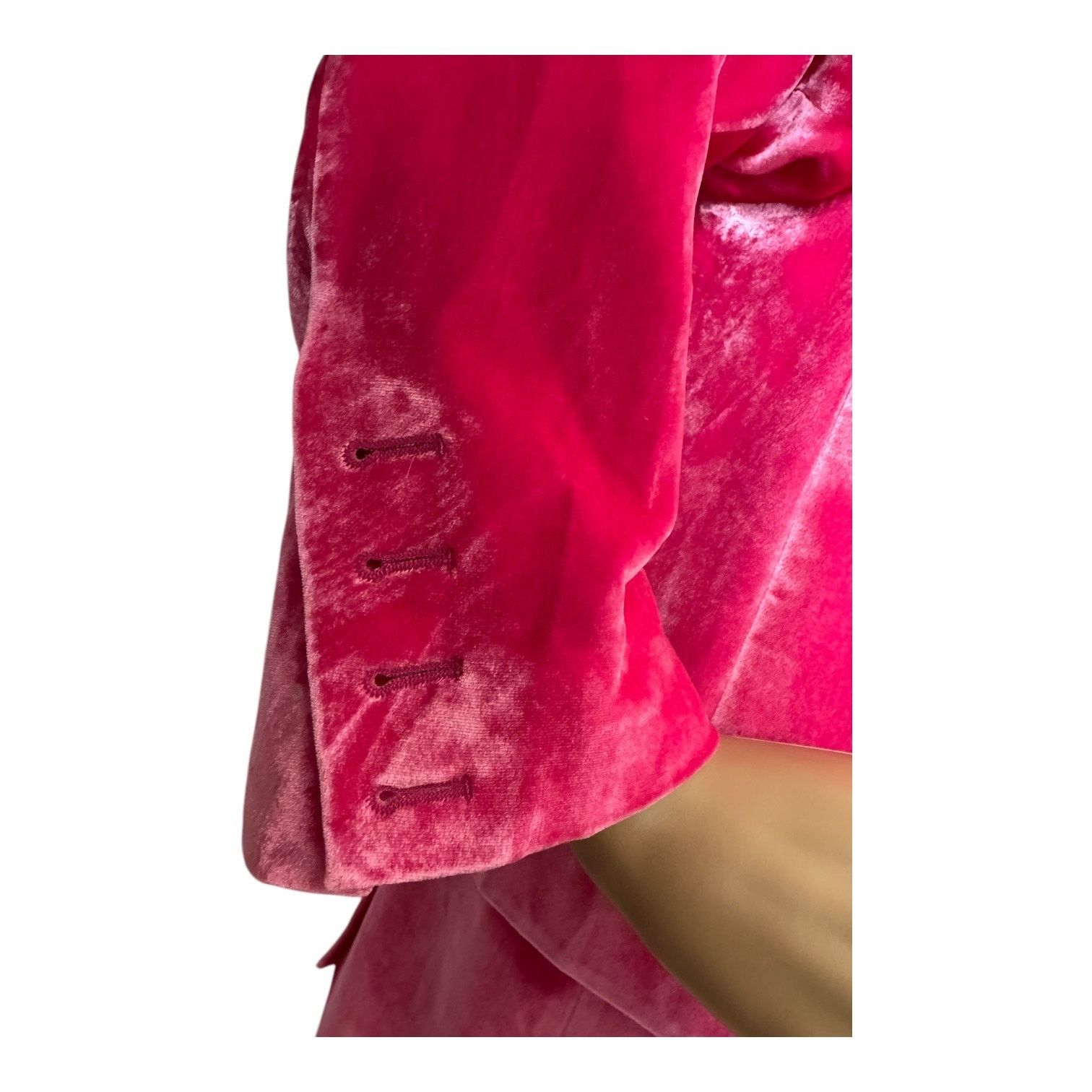 Kate Spade Kate Spade Pink Velvet Blazer open front barbiecore small Size S / US 4 / IT 40 - 15 Thumbnail