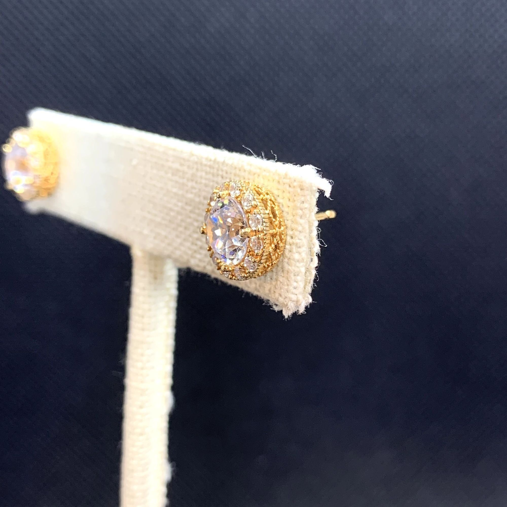 Other VTG Gold Over Sterling Silver 925 Cubic Zirconia Stud Earrin Size ONE SIZE - 2 Thumbnail