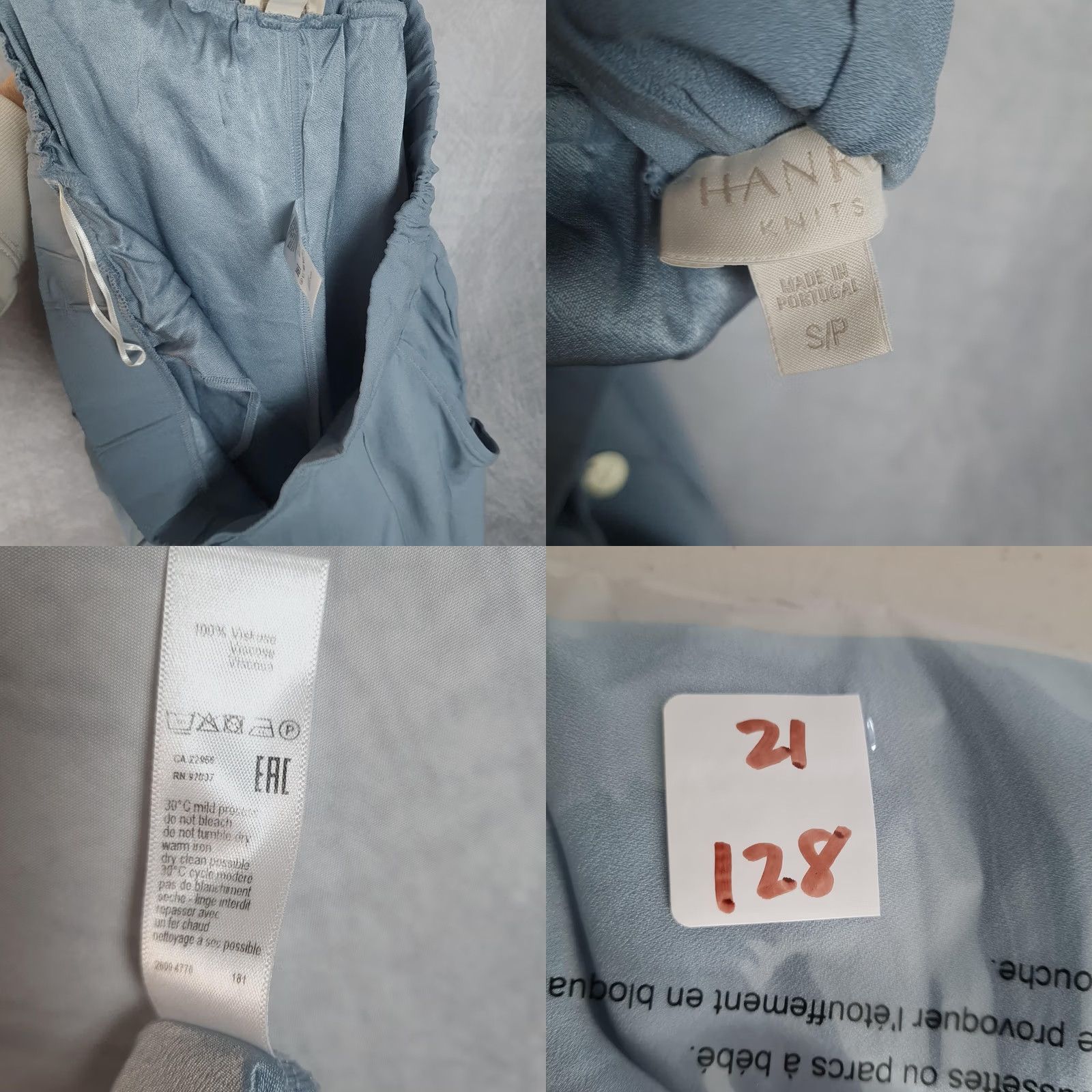 Hanro Hanro Womens S Blue Viscose Drawstring Elastic Cuff Jogger Pockets Lounge Pants Size 28" / US 6 / IT 42 - 11 Thumbnail