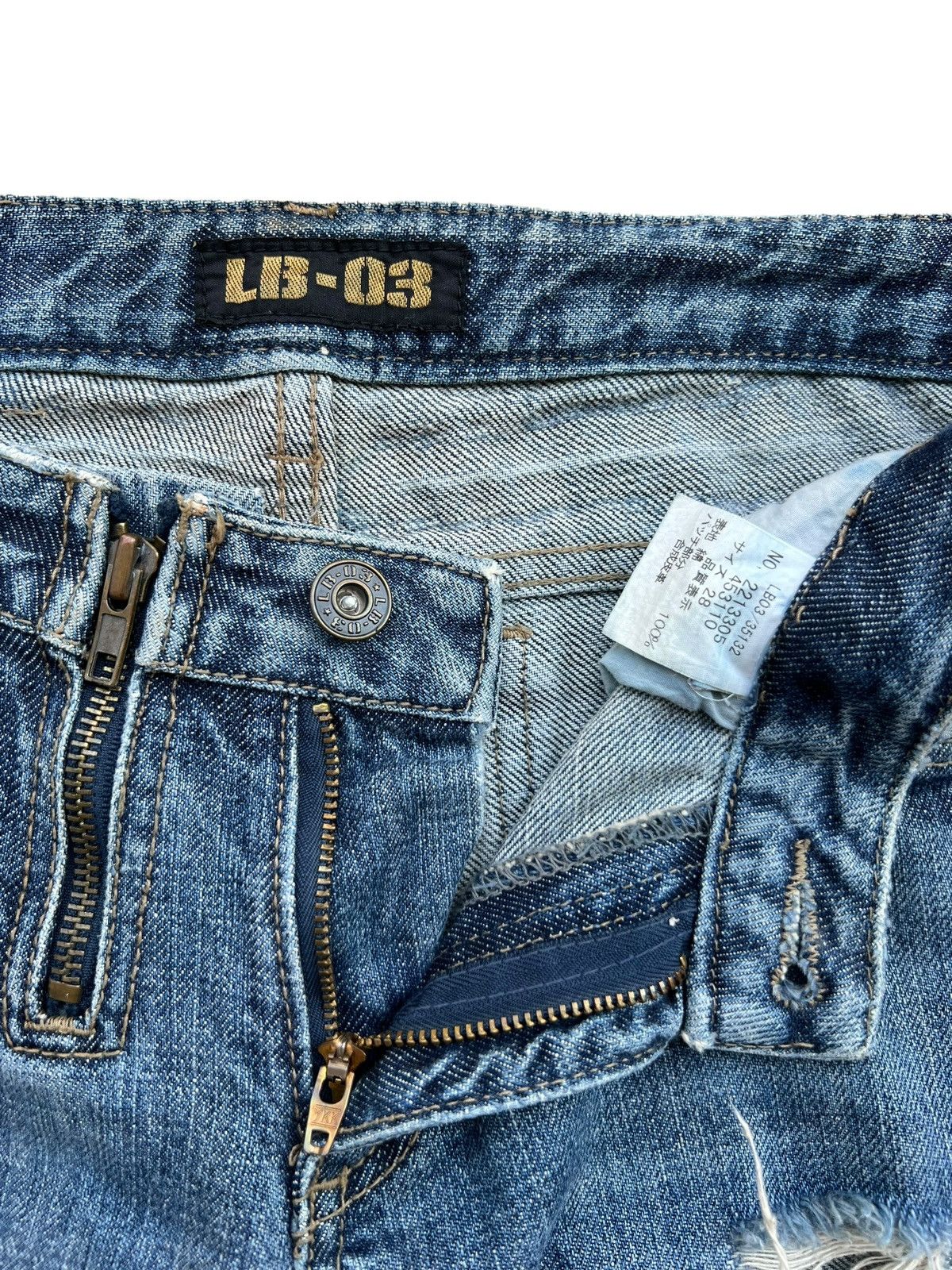 Japanese Brand LB-03 Japan Ripped Distressed Flare Denim Jeans 29x Size 29" - 9 Thumbnail