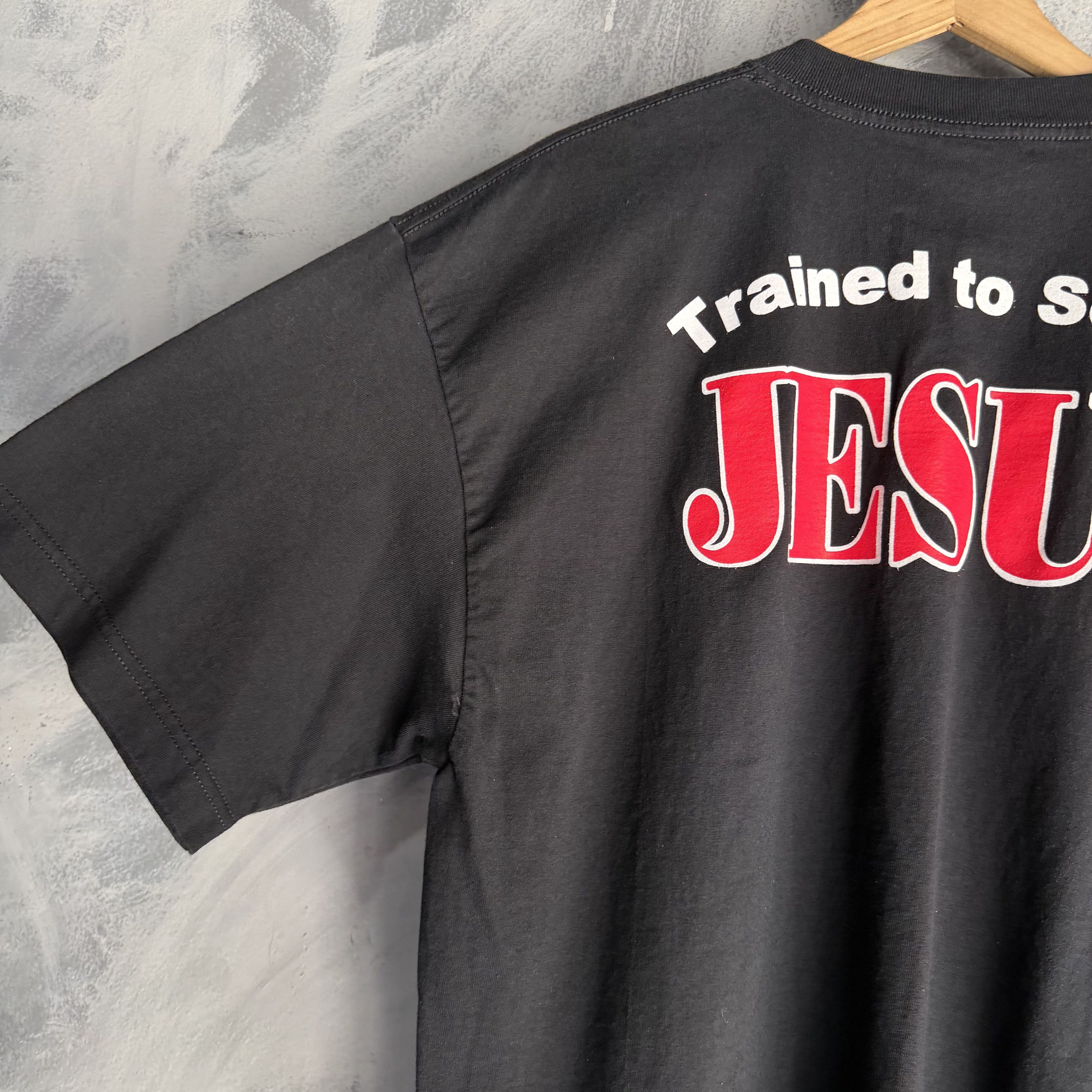Other Vtg Y2K Jesus T Shirt Mens Trained To Serve Jesus Set Free Size US XL / EU 56 / 4 - 2 Thumbnail