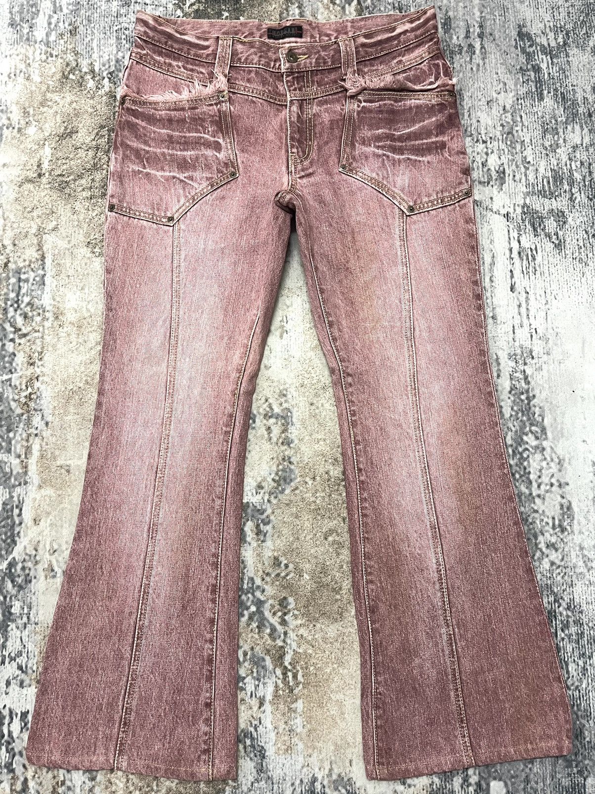 image of Avant Garde x Vintage Morgan Homme Salmon Pink Boot Cut Centre Lump Japanase Denim, Men's (Size 34)