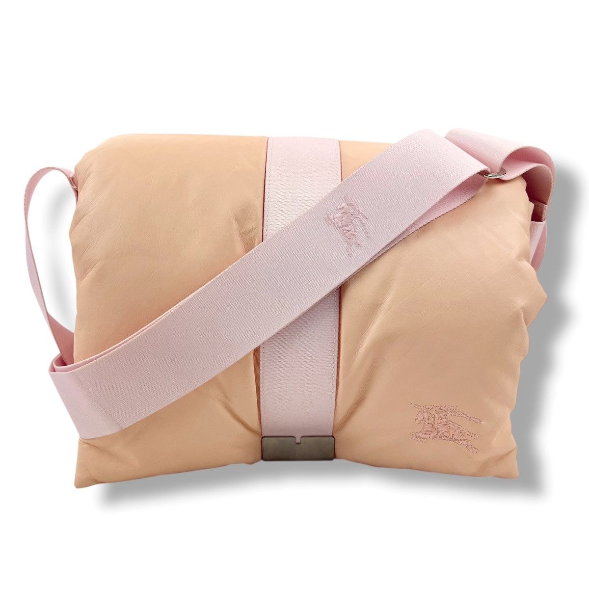 Burberry Pillow Messenger Bag Peach Leather in Orange, Men's