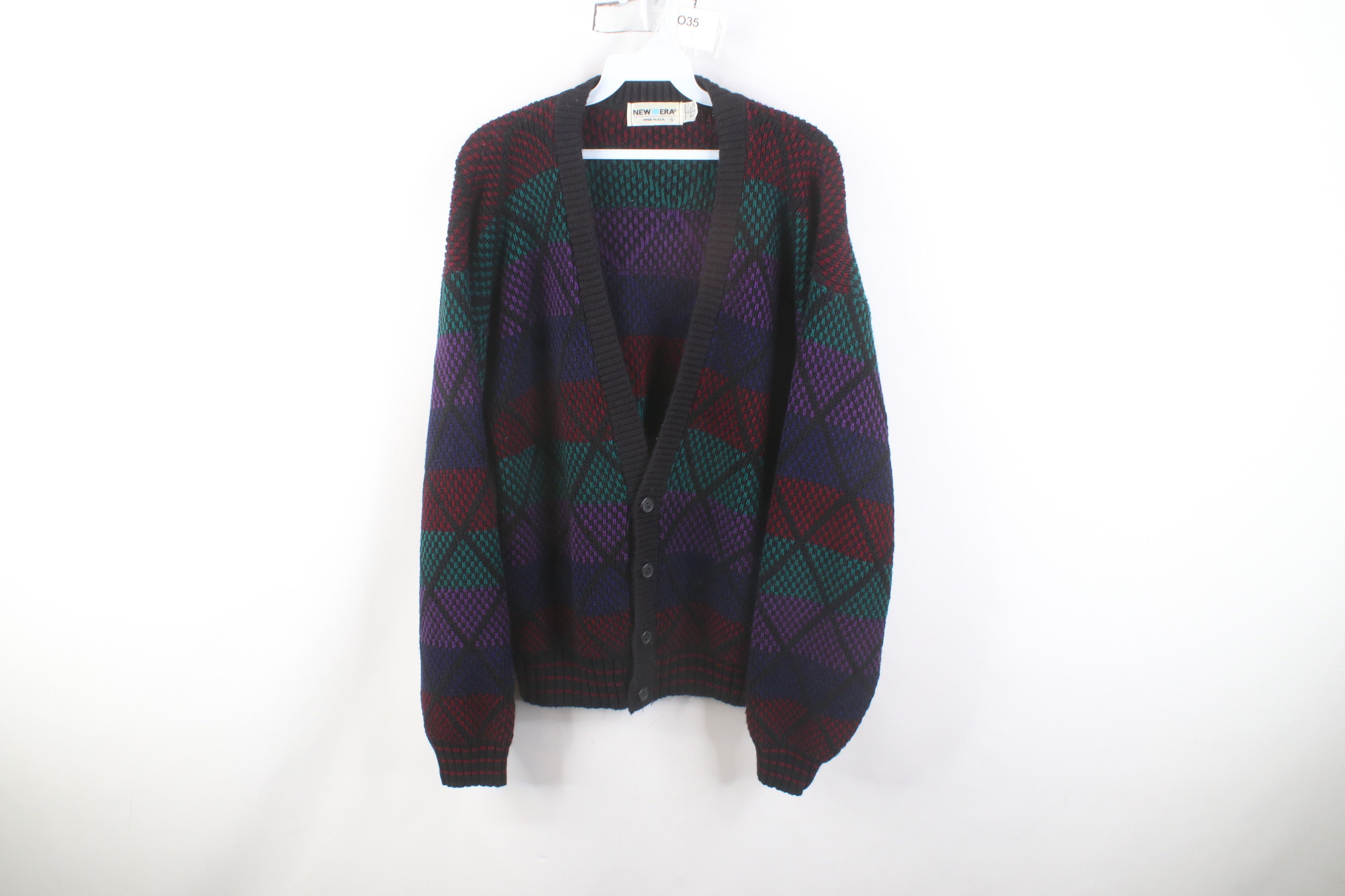 Vintage Vintage 90s Streetwear Chunky Knit Cardigan Sweater USA Size US S / EU 44-46 / 1 - 1 Thumbnail