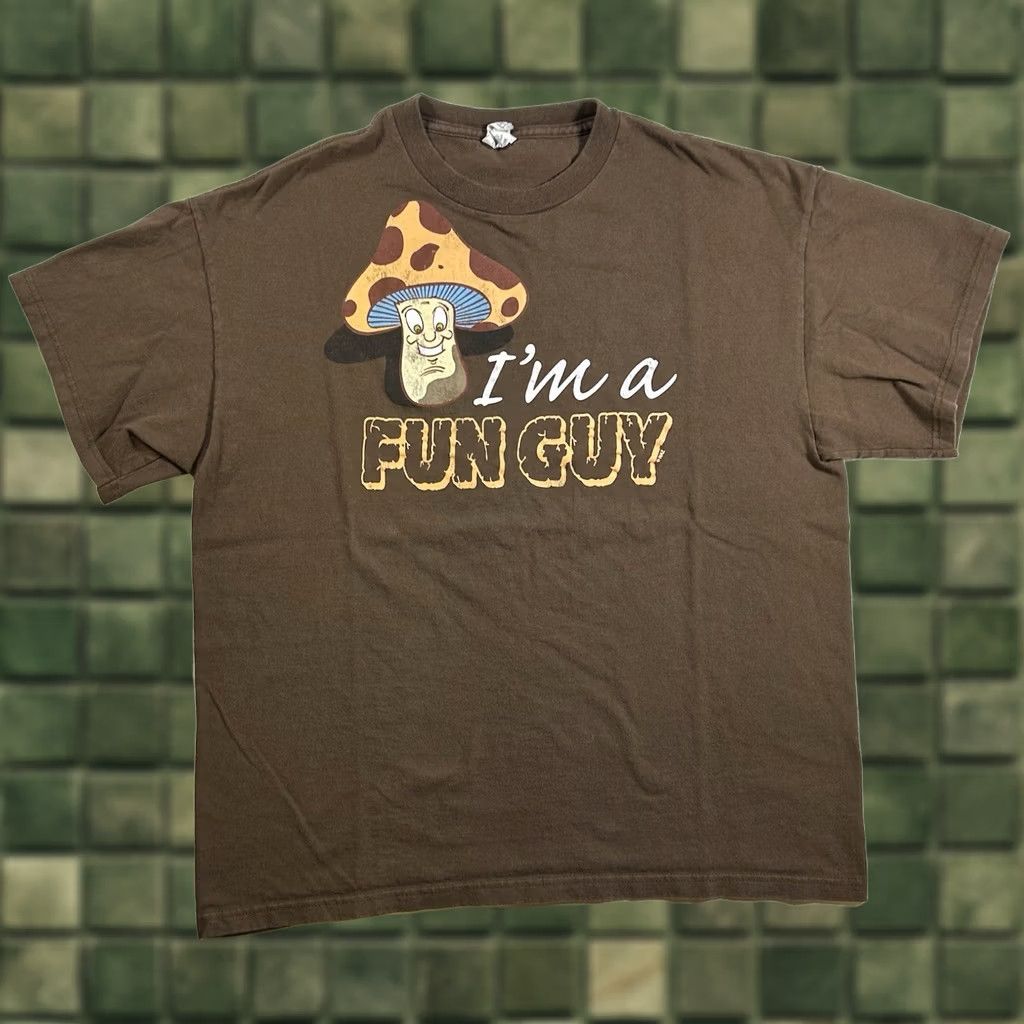 Delta Brown Fun Guy Graphic Shirt Short Sleeve Delta Pro Weight Large Mens 00s Y2k Size US L / EU 52-54 / 3 - 1 Thumbnail