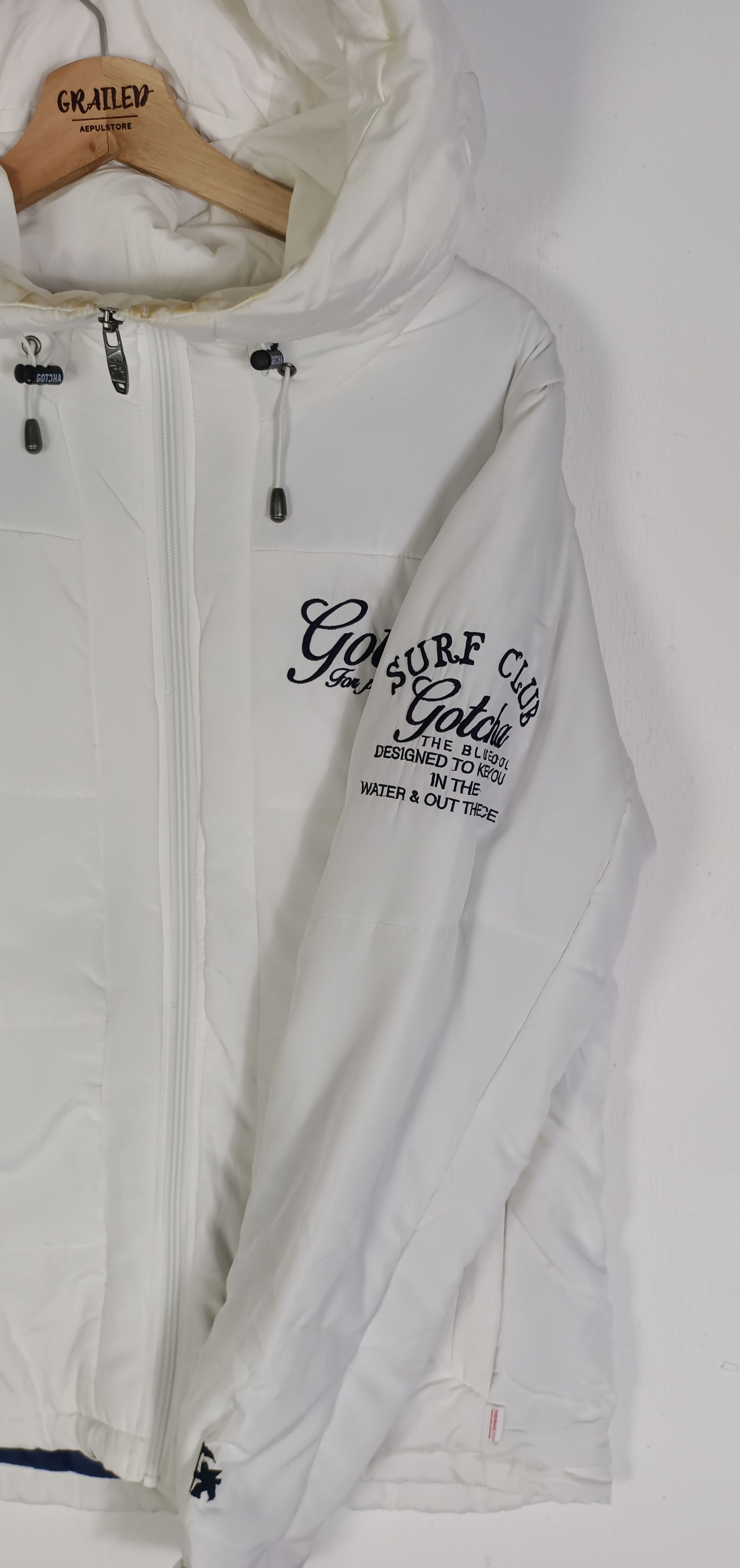 Gotcha GOTCHA Big Spell Out Puffer Hoodie Jacket Size US M / EU 48-50 / 2 - 14 Thumbnail