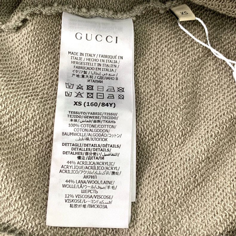 Gucci Gucci Brown-green webbing logo embroidery cotton hooded dra Size US XS / EU 42 / 0 - 8 Thumbnail
