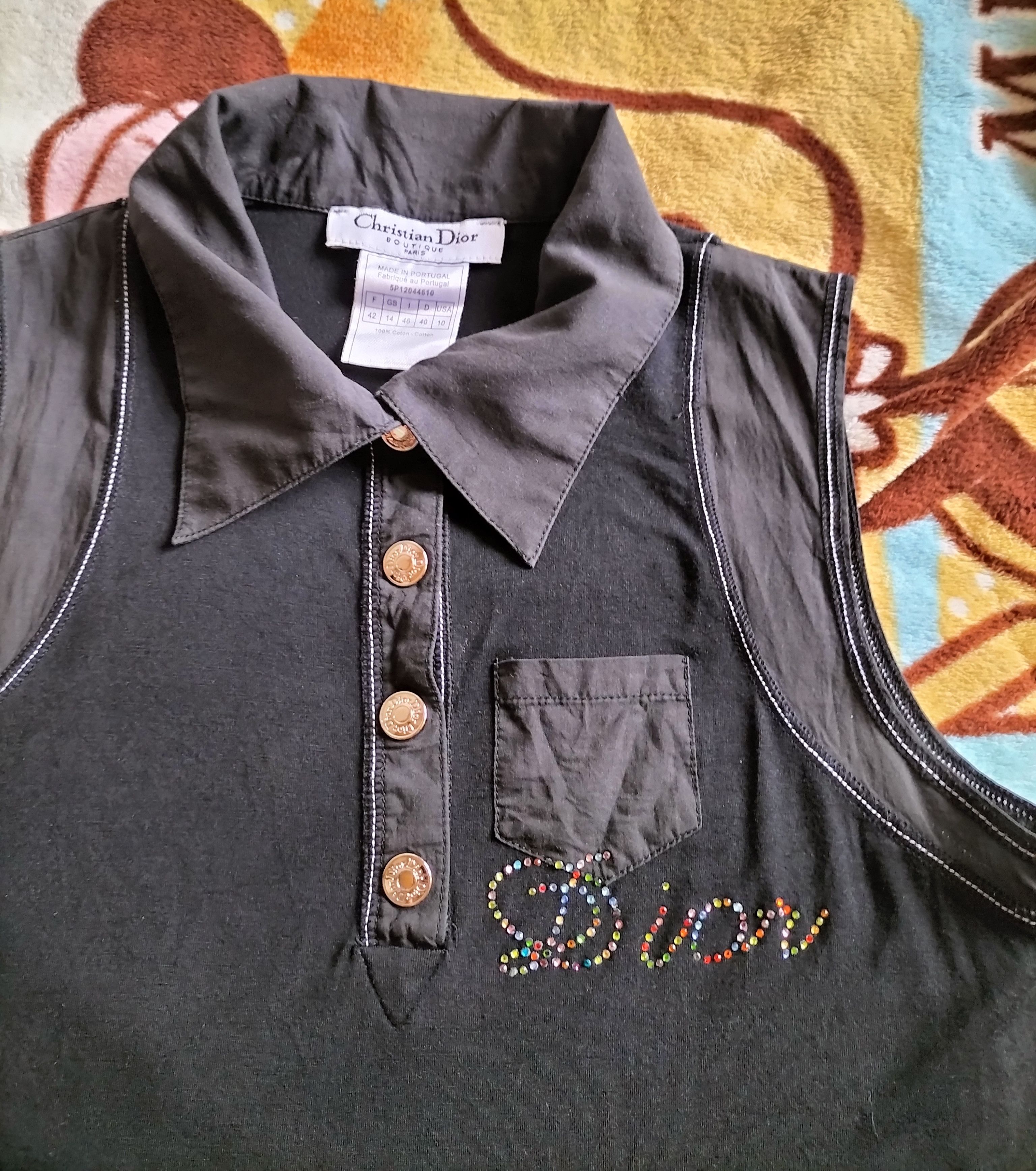Christian Dior Monsieur Christian Dior beaded logo sleeveless polo shirts Size M / US 6-8 / IT 42-44 - 7 Thumbnail