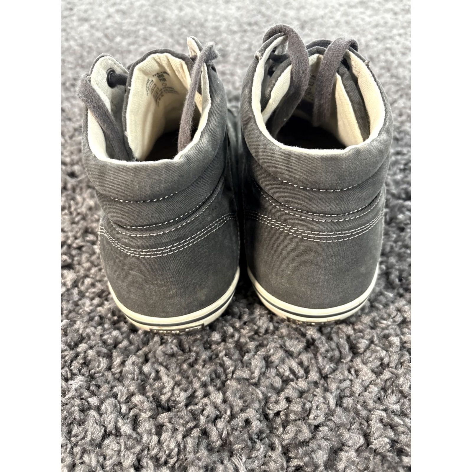 Taos Taos Startup High Top Sneaker Womens 8.5 Gray Lace Up Zip Sides Canvas Heel Flat M Shoes Size M / US 6-8 / IT 42-44 - 3 Thumbnail