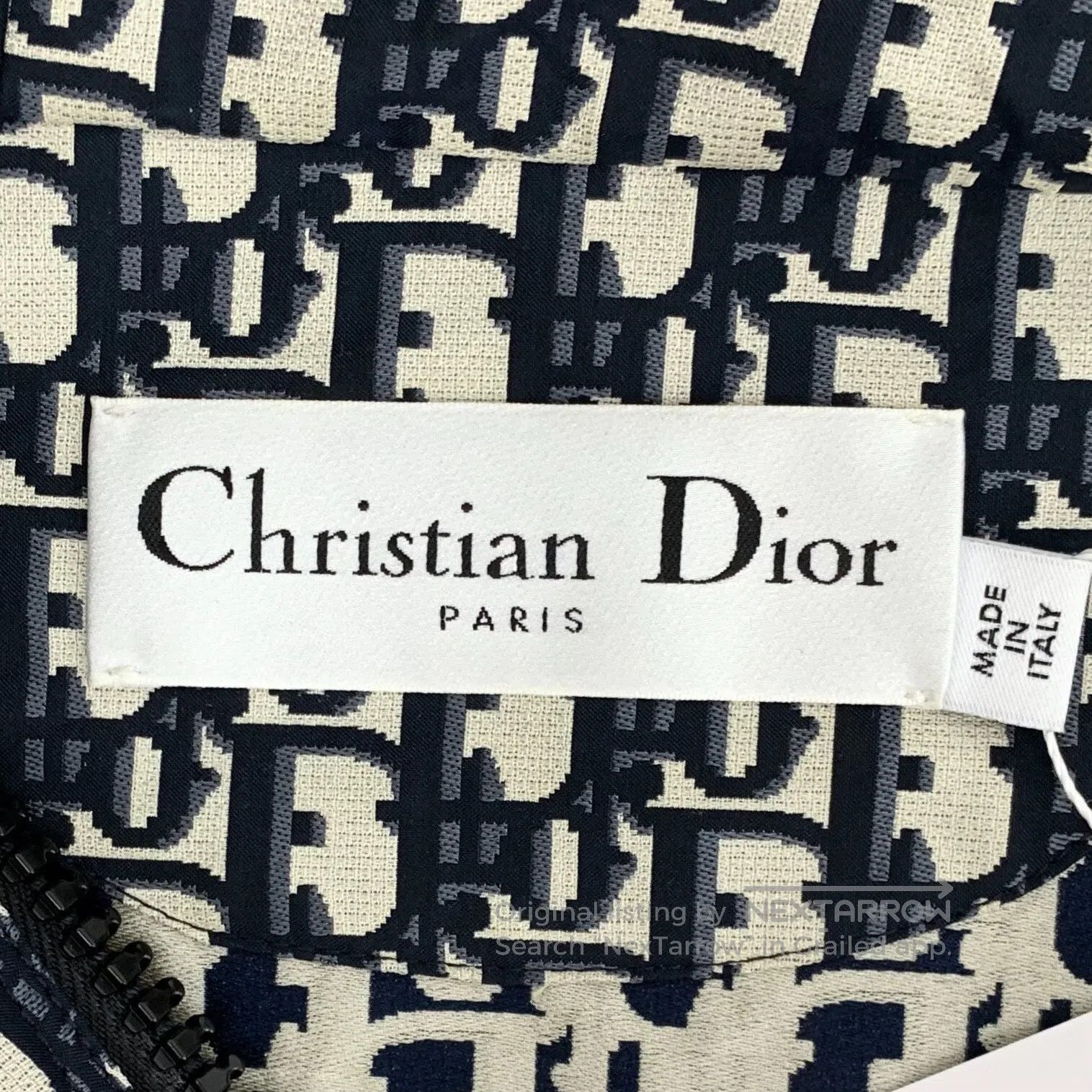 Dior Dior Navy Blue Logo Jacquard Full Print Half-Zip Hooded Lo Size XS / US 0-2 / IT 36-38 - 6 Thumbnail