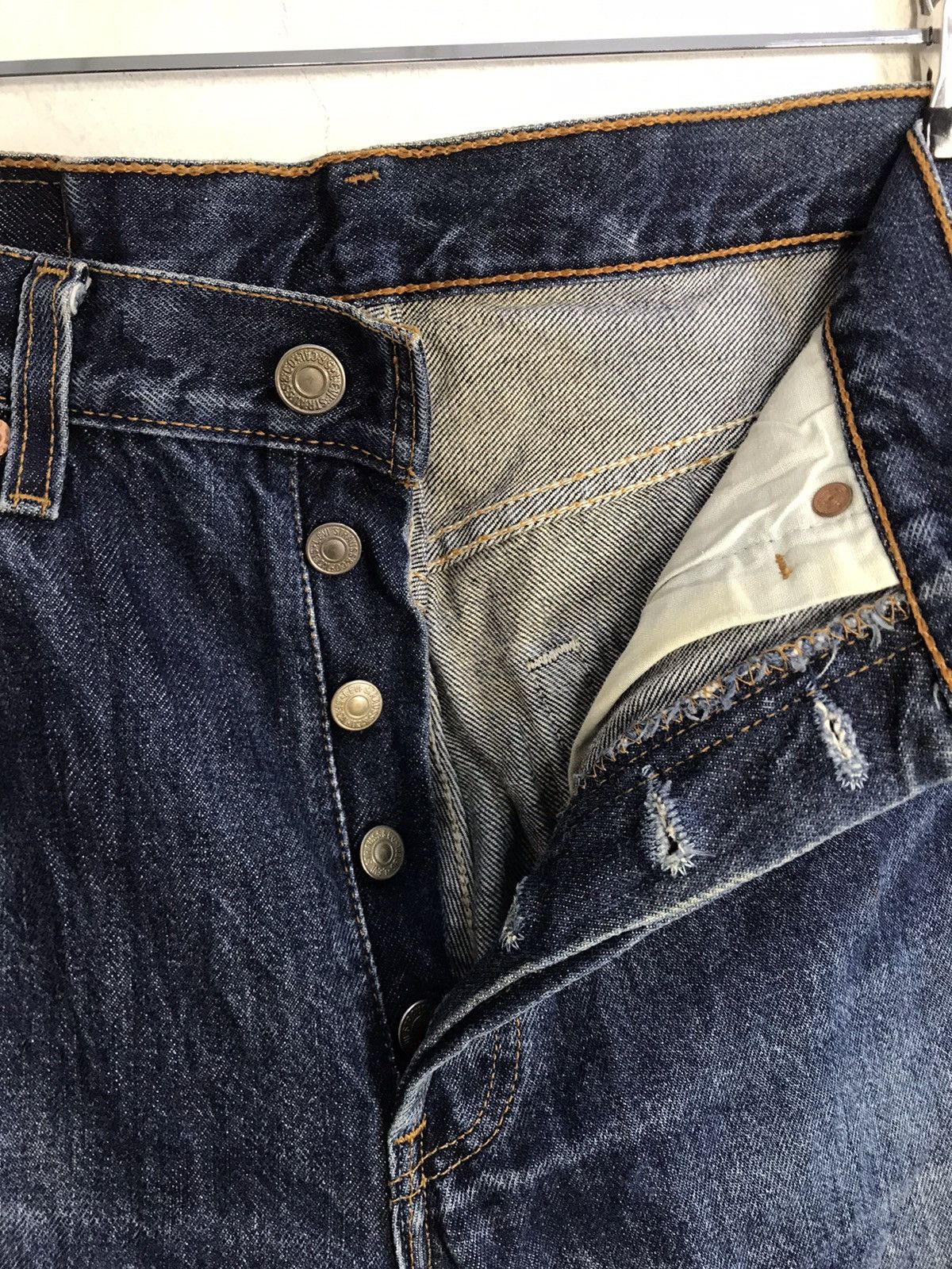 Levi's Vintage Clothing Levi's 90s Lot 501 Indigo Denim Jeans Buttonfly E181 Size US 30 / EU 46 - 8 Thumbnail