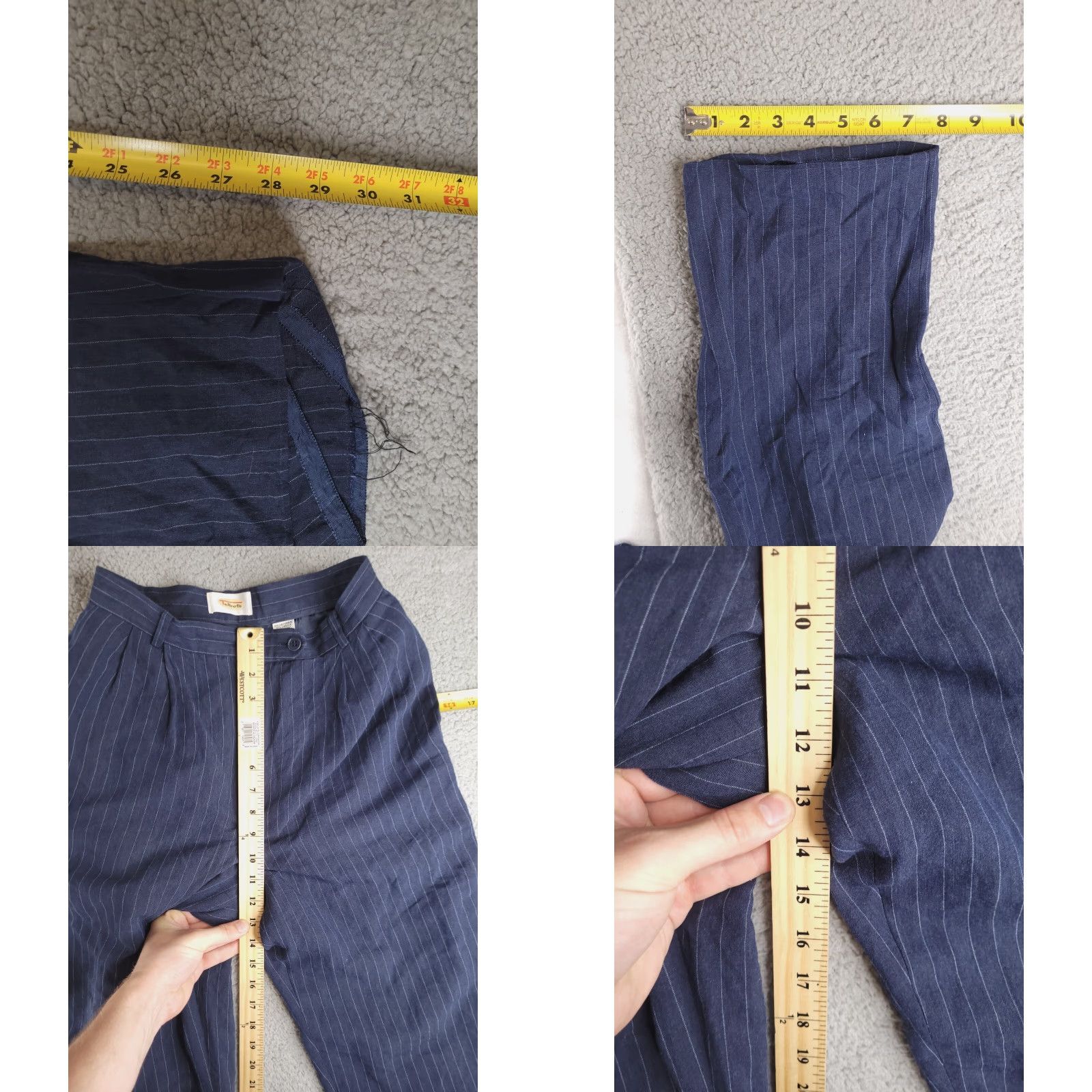 Talbots Talbots Linen Pants Womens 4 Navy Blue Pinstripe High Rise Waist Chino Pants XS-XL? Size 27" / US 4 / IT 40 - 8 Thumbnail