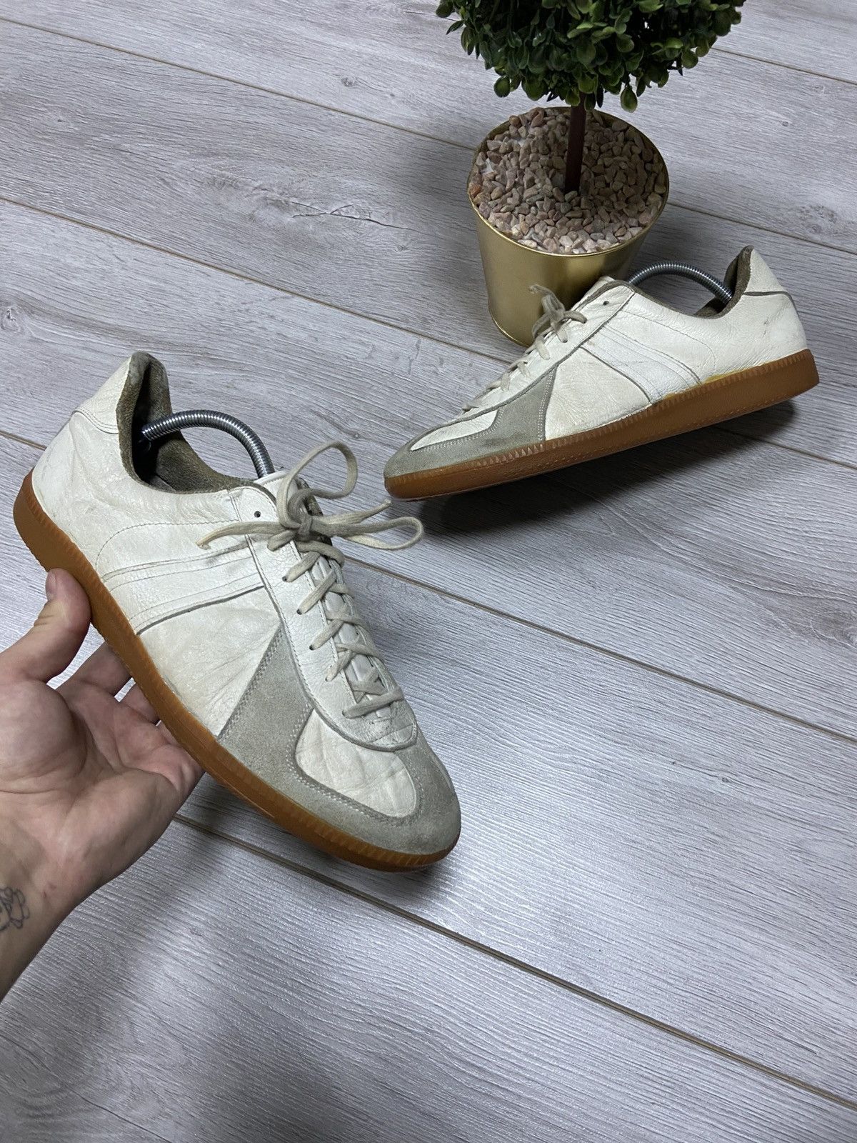 Vintage GAT Bw-sport 285 Margiela style vintage leather trainers Size US 11.5 / EU 44-45 - 1 Thumbnail