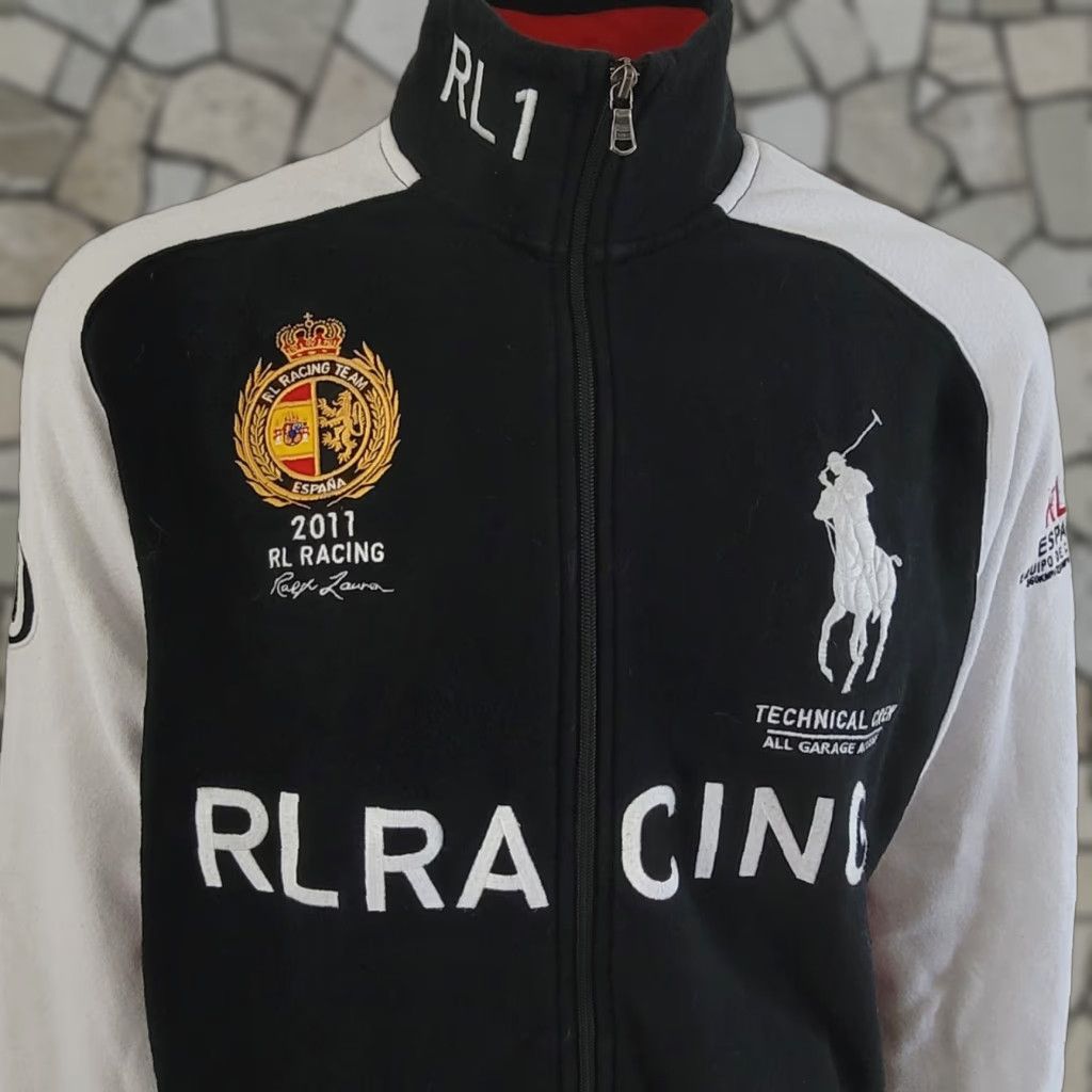 Polo Ralph Lauren VINTAGE Polo Ralph Lauren RL Racing Tracksuit Top Jacket XL Spain Multicoloured Racing/Activewear Mens Track Jacket Size US XL / EU 56 / 4 - 1 Thumbnail