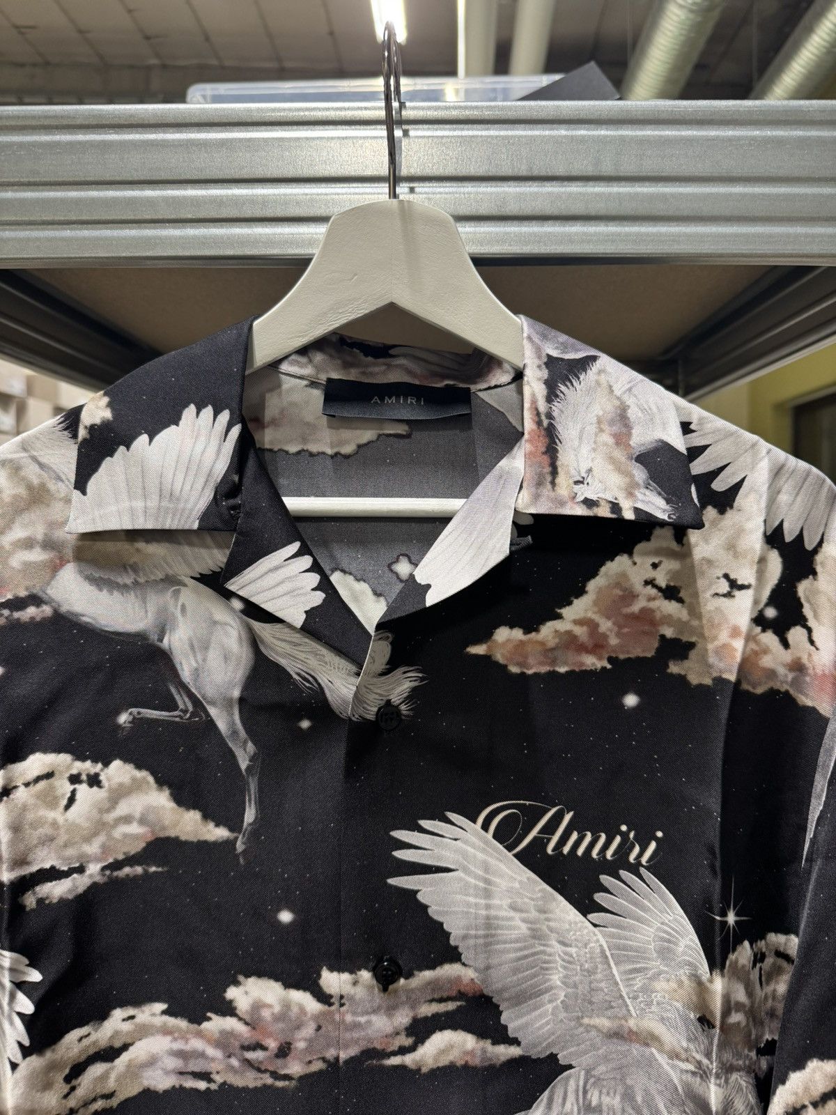 Amiri Amiri Pegasus Bowling Silk Shirt NEW 1100$ Size US XL / EU 56 / 4 - 4 Thumbnail