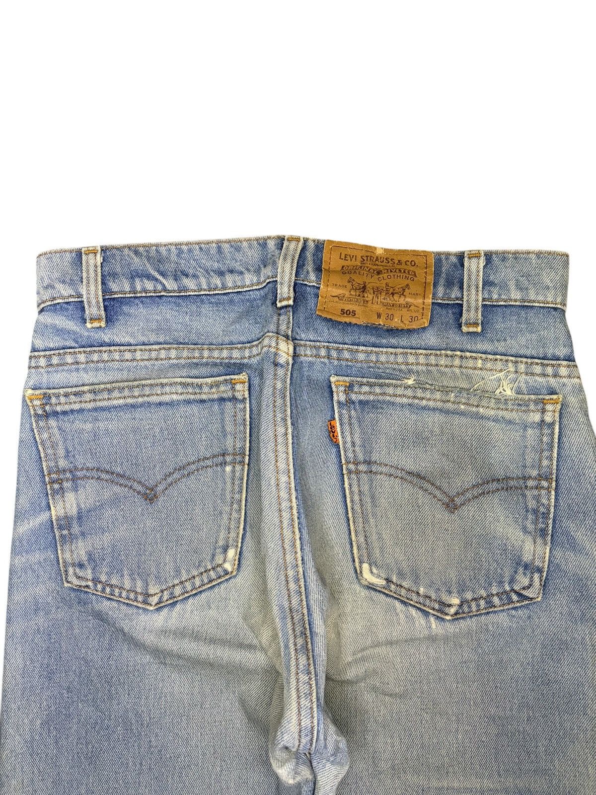 Levi's Vintage 90s Levis 505 Orange Tab Mud Wash Distressed Jeans Size US 28 / EU 44 - 4 Thumbnail