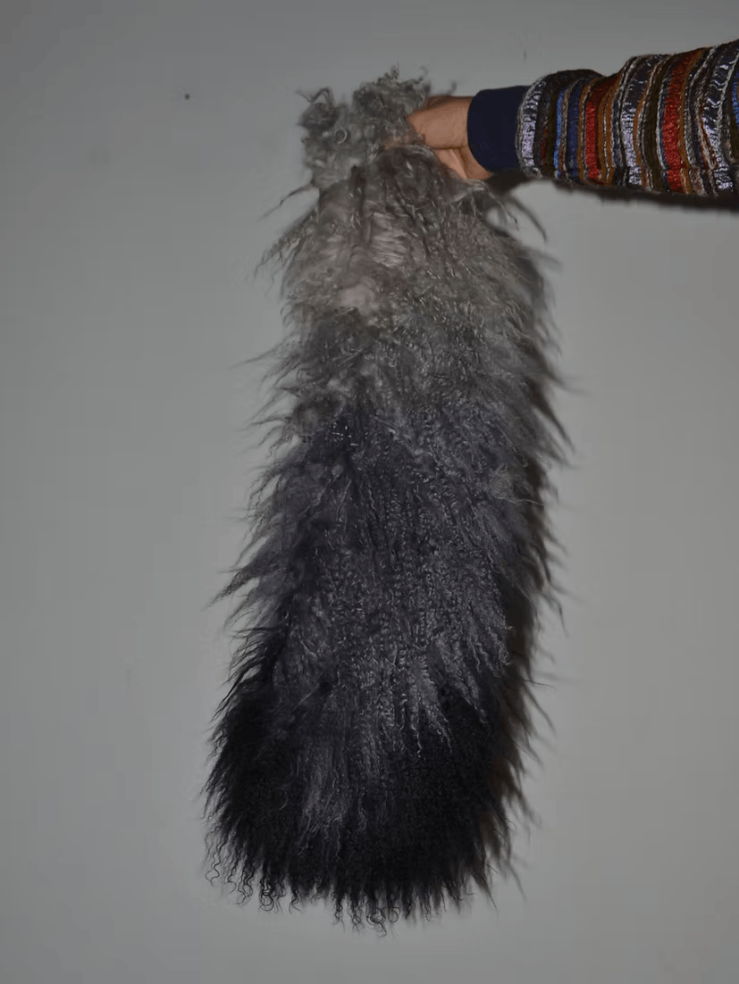 Anna Sui 1990s Ombre Tibetan Lamb Fur Scarf Size ONE SIZE - 3 Thumbnail