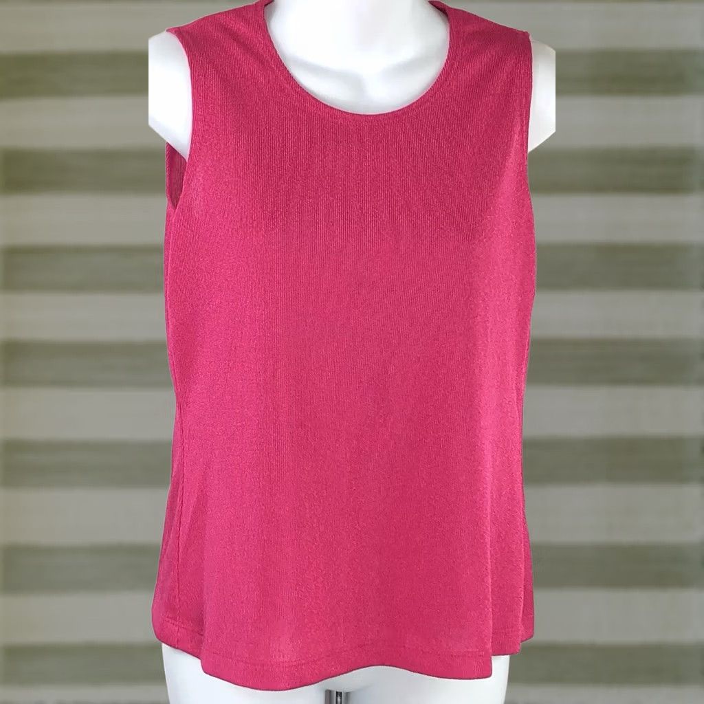 Vintage Notations Tank top Sleeveless Pink Pullover Coastal Capsule Beach Knit Shirt Womens S Size S / US 4 / IT 40 - 1 Thumbnail