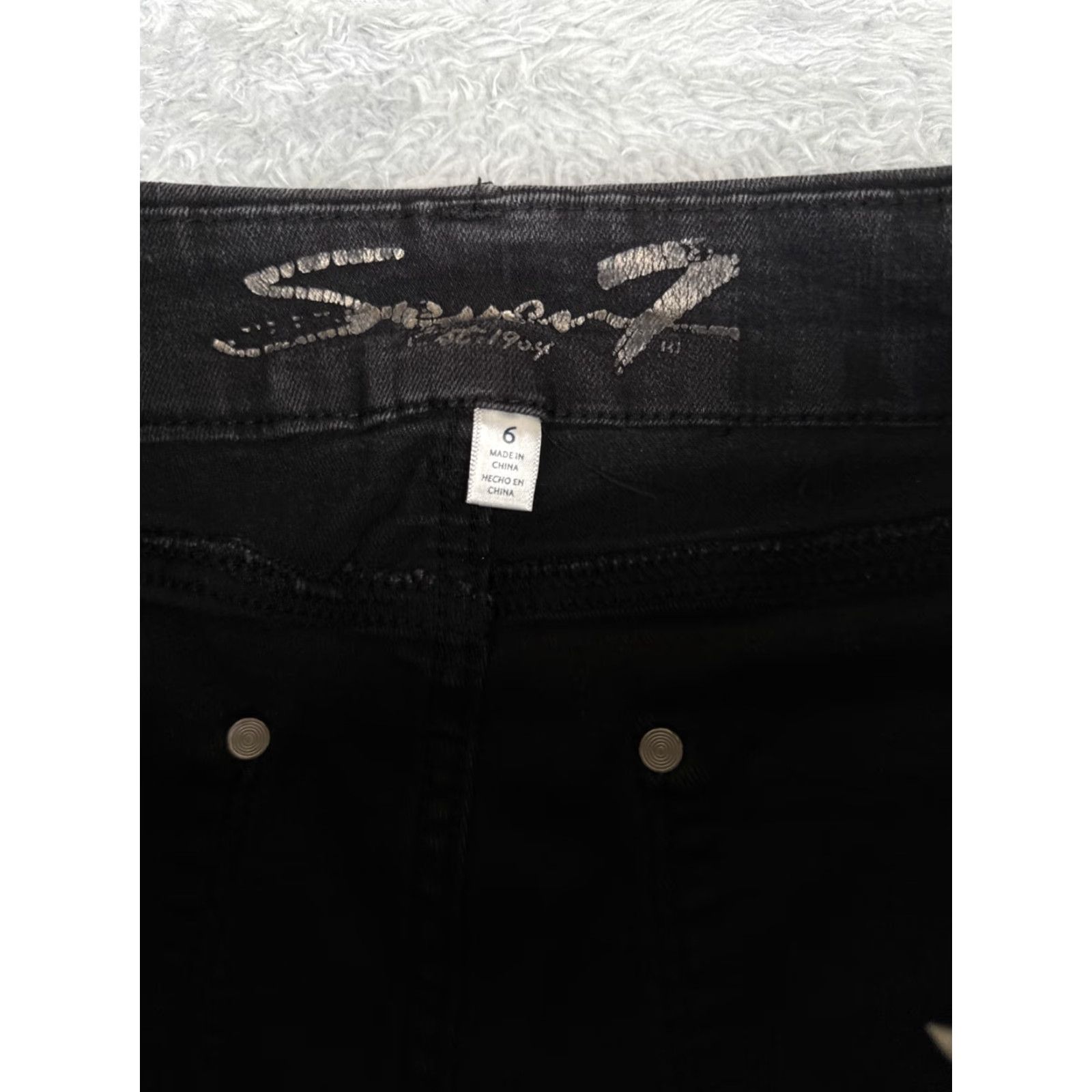 Vintage Seven7 Jeans Women 6 Black Denim High Rise Skinny Tapered Cotton 28x27 Tummyless Womens Size 28" / US 6 / IT 42 - 6 Thumbnail
