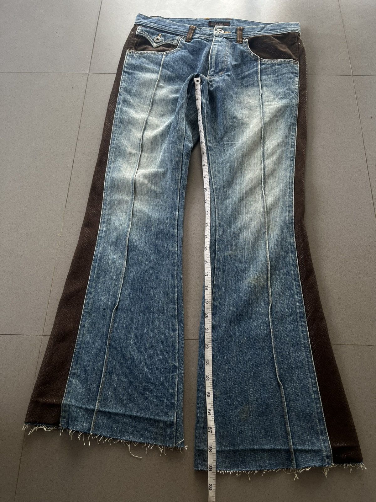 If Six Was Nine × Le Grande Bleu (L.G.B.) × Yasuyuki Ishii JAPANESE FLARE BOOTCUT PANTS MORGAN HOMME SNAKE LEATHER Size US 30 / EU 46 - 17 Thumbnail