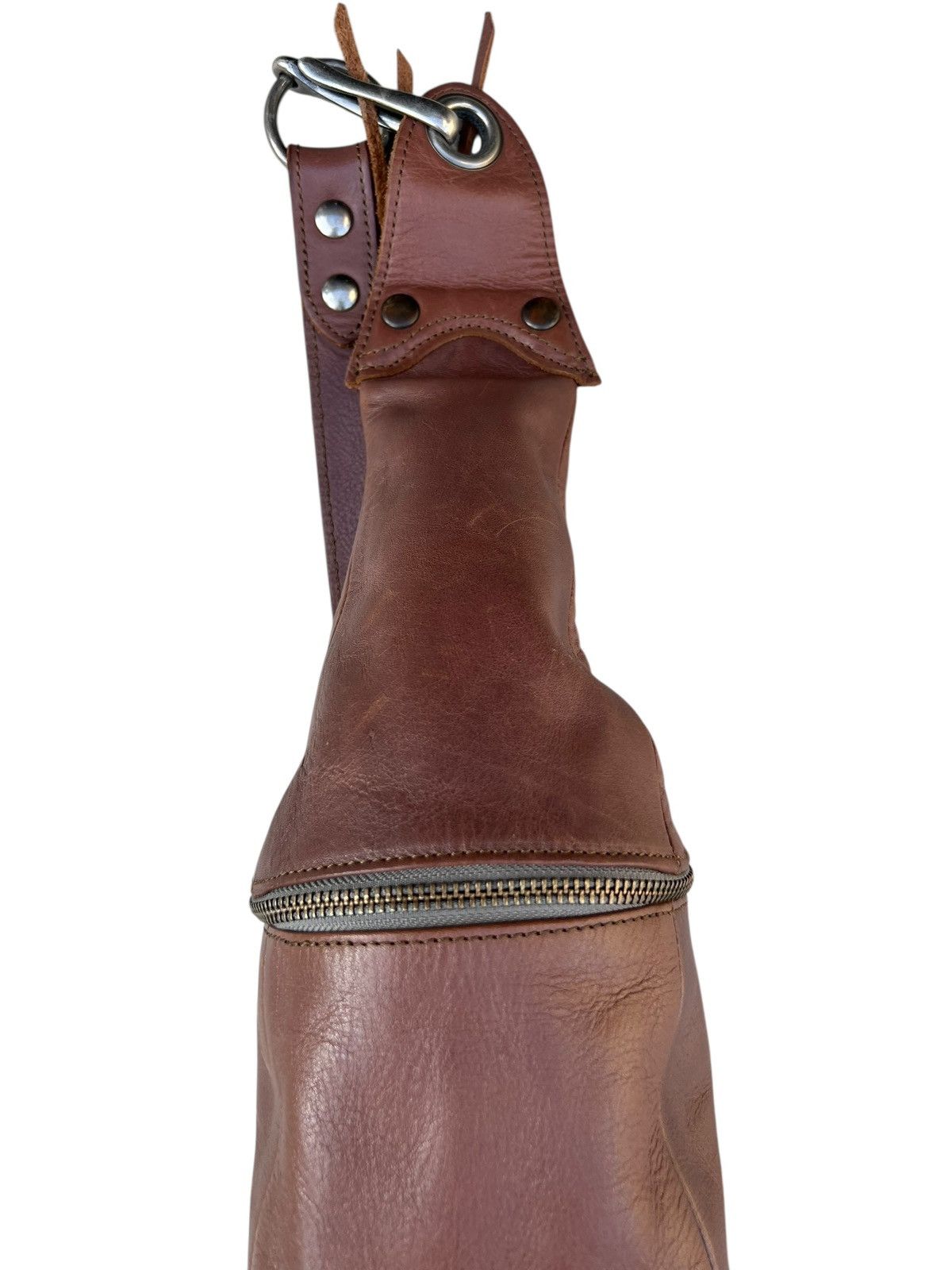 Alfredo Bannister × Leather Alfredo Bannister Patina Leather Multi Pocket Banana Bag Size ONE SIZE - 14 Thumbnail