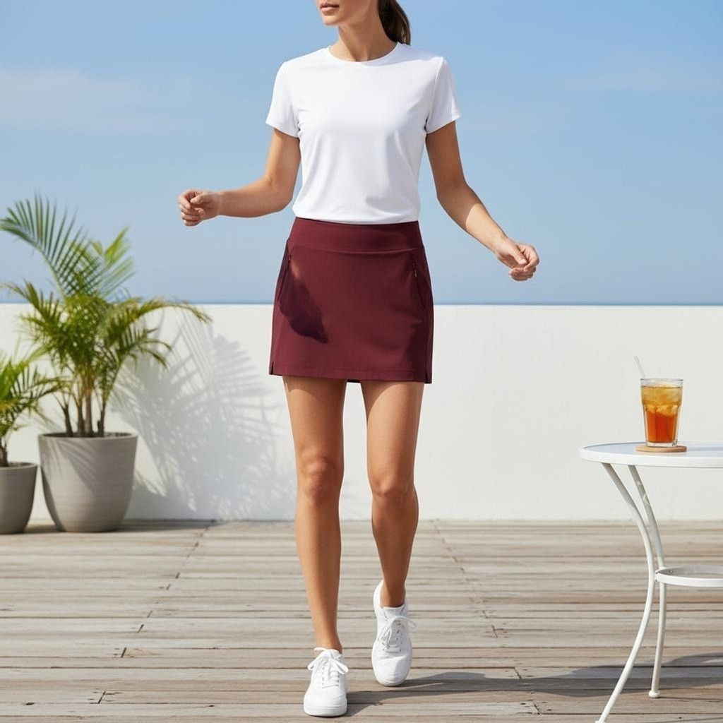 Athleta Athleta Burgundy Skort Size 10 Size 32" / US 10 / IT 46 - 9 Thumbnail