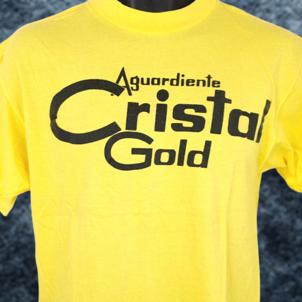 Vintage VINTAGE Cristal Gold T Shirt Mens Size S Yellow 80s Aguardiente Anise Q Tees Shirt Mens Short Sleeve Crew Neck Cotton Solid 80s Theme Mens Size US S / EU 44-46 / 1 - 1 Thumbnail