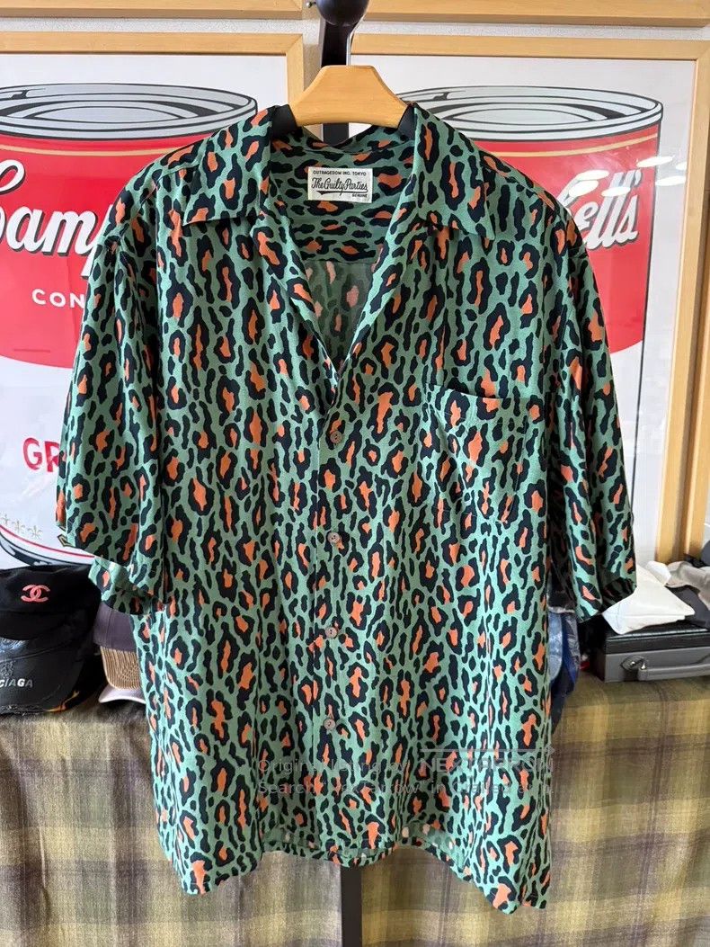 Wacko Maria Wacko Maria Green Leopard Shirt Size US XL / EU 56 / 4 - 1 Thumbnail