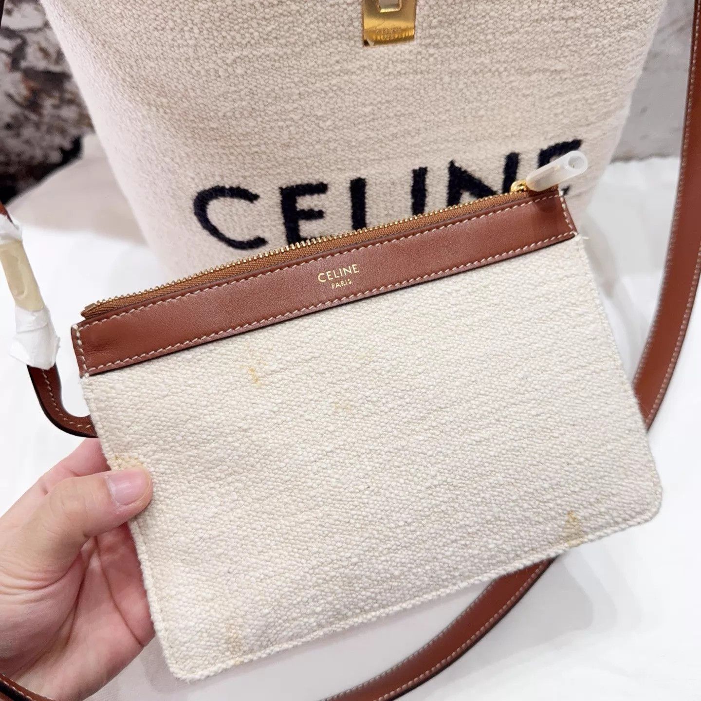 Celine Celine Canvas Bucket Bag Shoulder/Crossbody - Minor Glue Mark Size ONE SIZE - 2 Thumbnail