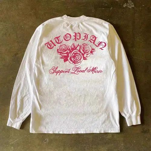 Other White retro rose print loose long sleeve tee Size US L / EU 52-54 / 3 - 7 Thumbnail