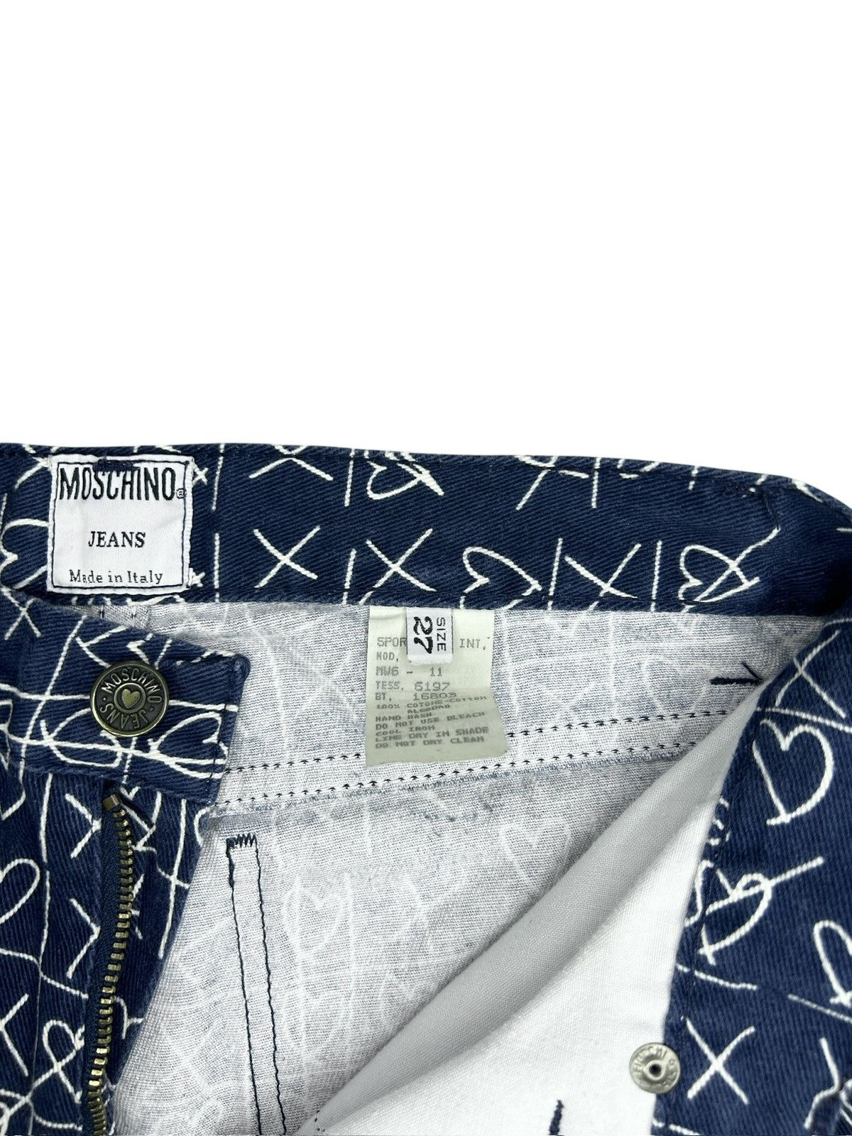 Moschino 90s Tic Tac Toe Trousers Size 27" / US 4 / IT 40 - 6 Thumbnail
