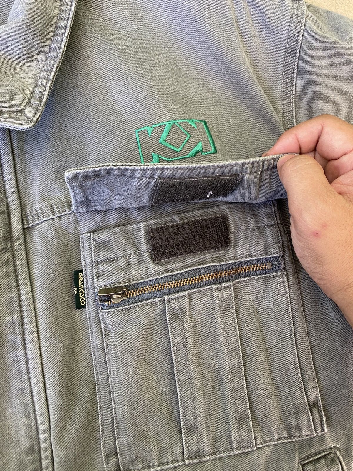 Japanese Brand Grancisco Japanese Workwear Utility Jacket Gray Size US L / EU 52-54 / 3 - 6 Thumbnail