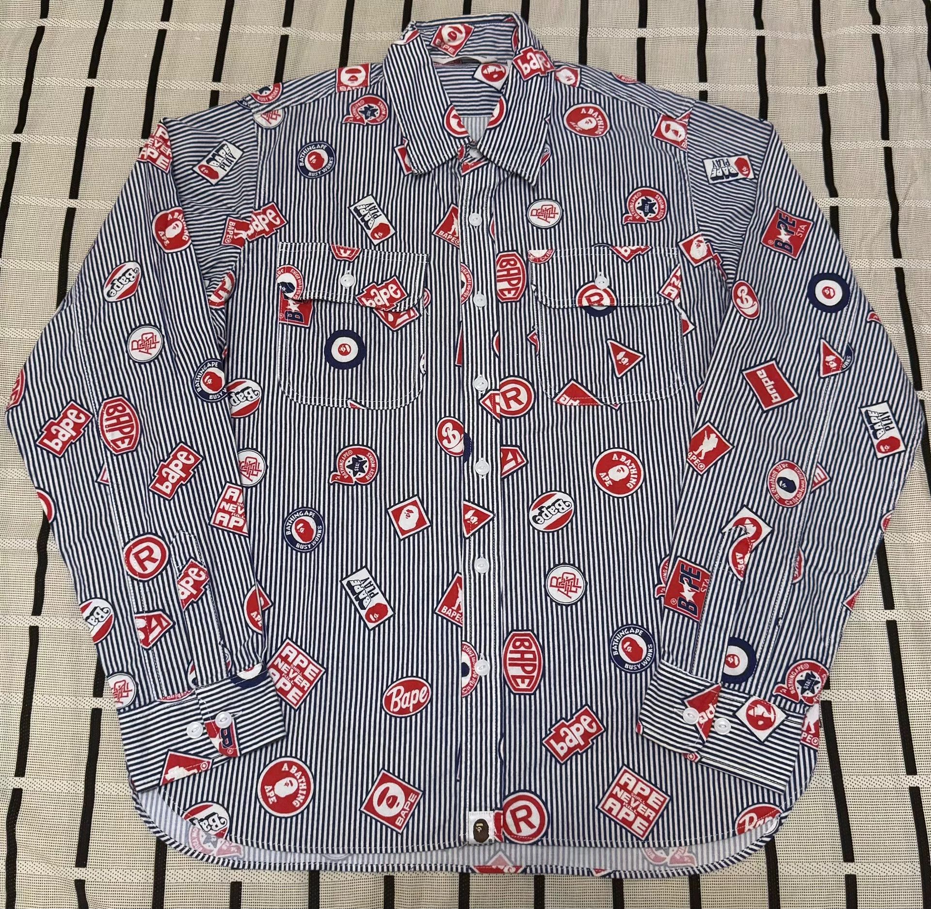 Bape Bape Retro Striped Gold Shirt M Men Size US M / EU 48-50 / 2 - 1 Thumbnail