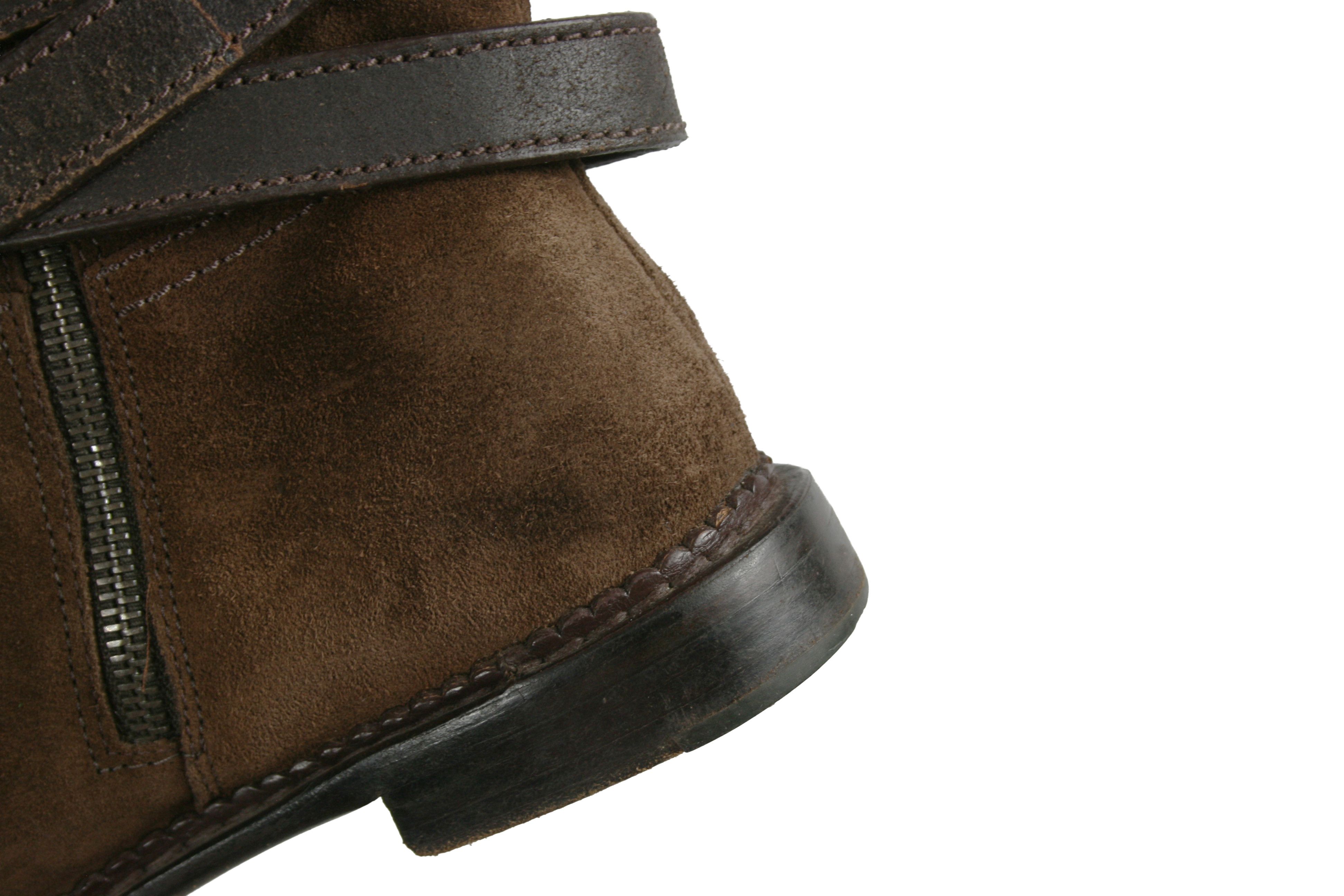 Miu Miu Biker Buckled Harness Suede Boots Size US 7.5 / IT 37.5 - 6 Thumbnail