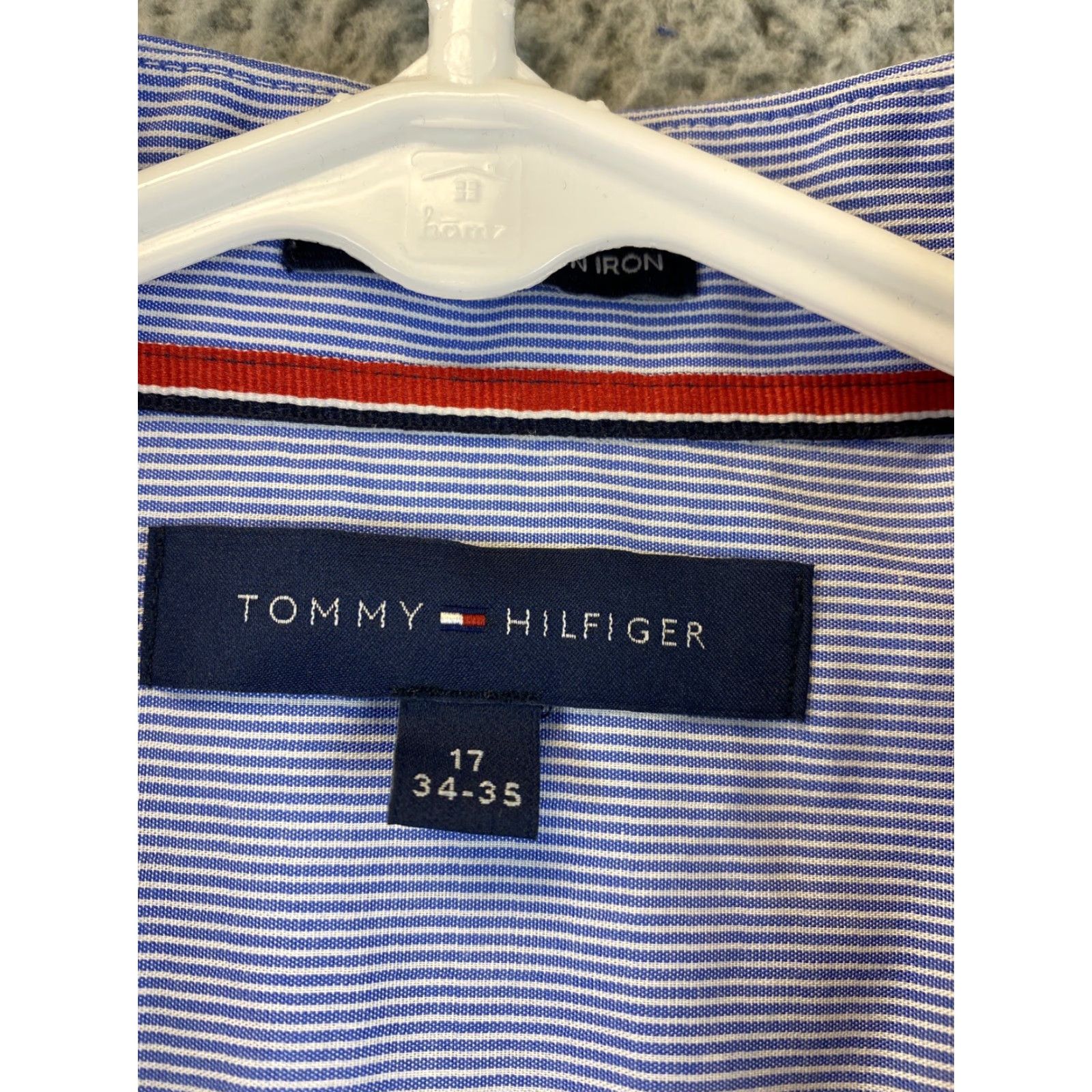Tommy Hilfiger VINTAGE Tommy Hilfiger Button-Down Shirt Men Large Long Sleeve 17 34/35 Blue Classic Cotton Button-Up Mens Shirt Size US XL / EU 56 / 4 - 5 Thumbnail